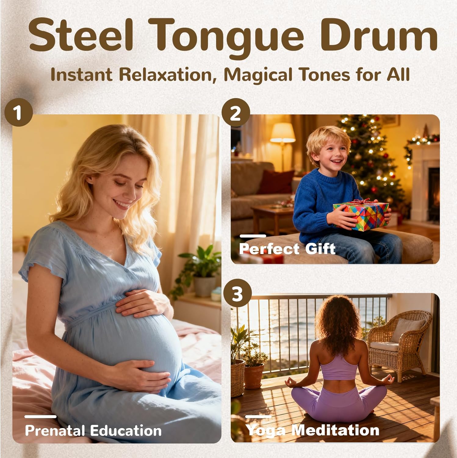 TUOKING Rain Drum for Outside Steel Tongue Drum 6 Inch 11 Notes C Key Handpan Drum for Adults and Beginners Sound Healing Musical Instrument for Meditation, Yoga, Music Lovers(Gold)
