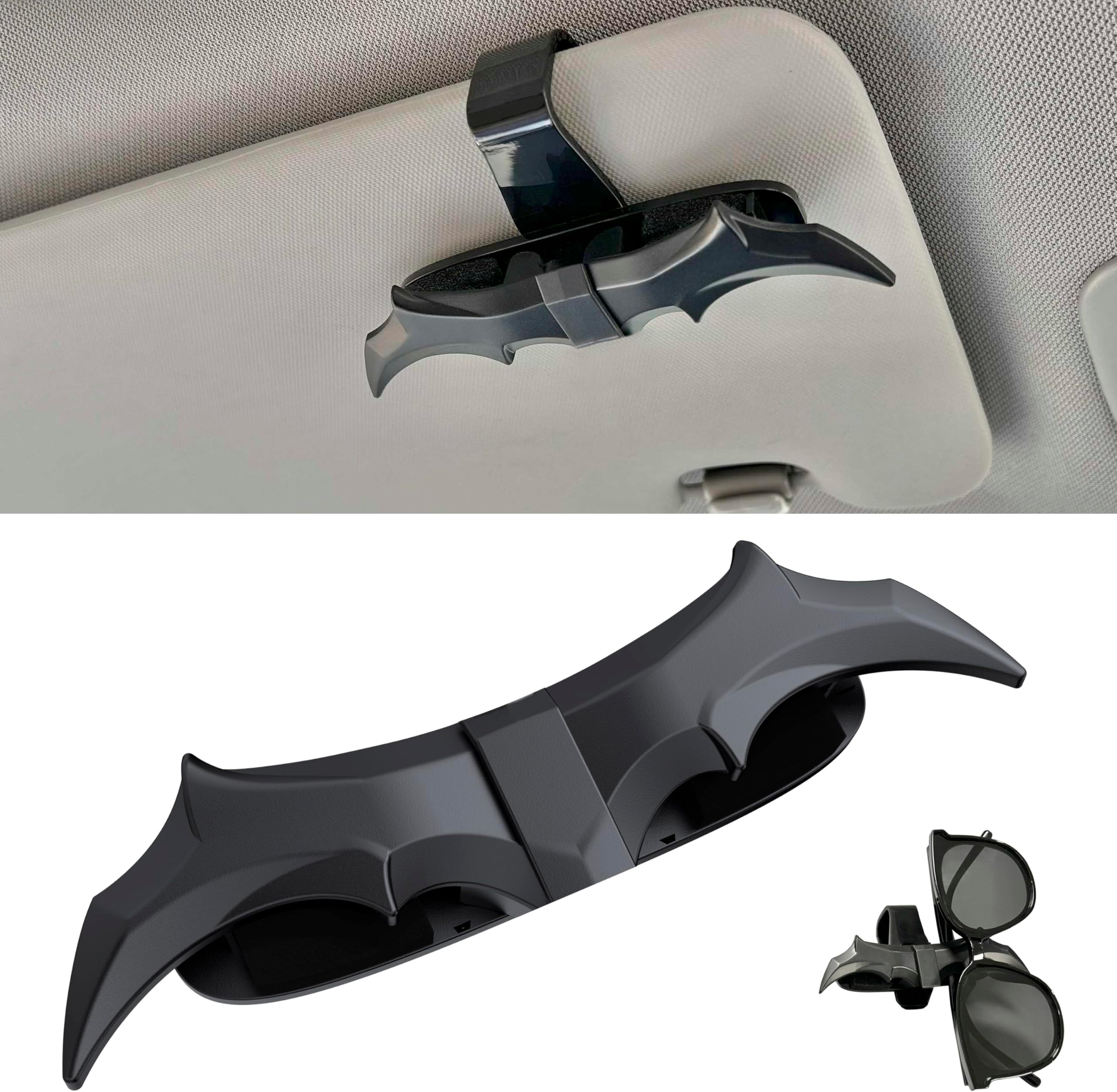 Bat Wing Shaped Sunglasses Holders for Car, Visor Accessories, Car Gadgets for Man Gifts