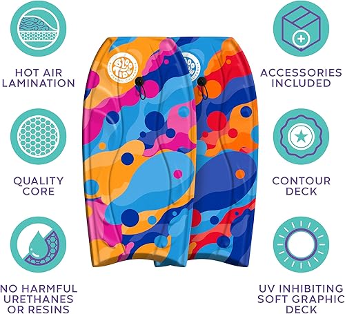 Miniatura 3 de Bodyboard de espuma de 40 pulgadas | Bodyboards para principiantes recreativos y todos los niveles de surf | Cubierta contorneada y fondo de canal |