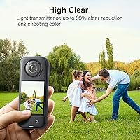 Vista 6 de PULUZ Protector de lente para Insta 360 x 3, protectores de lente duales para Insta360 X3, funda protectora de PC, protectores adhesivos de lente