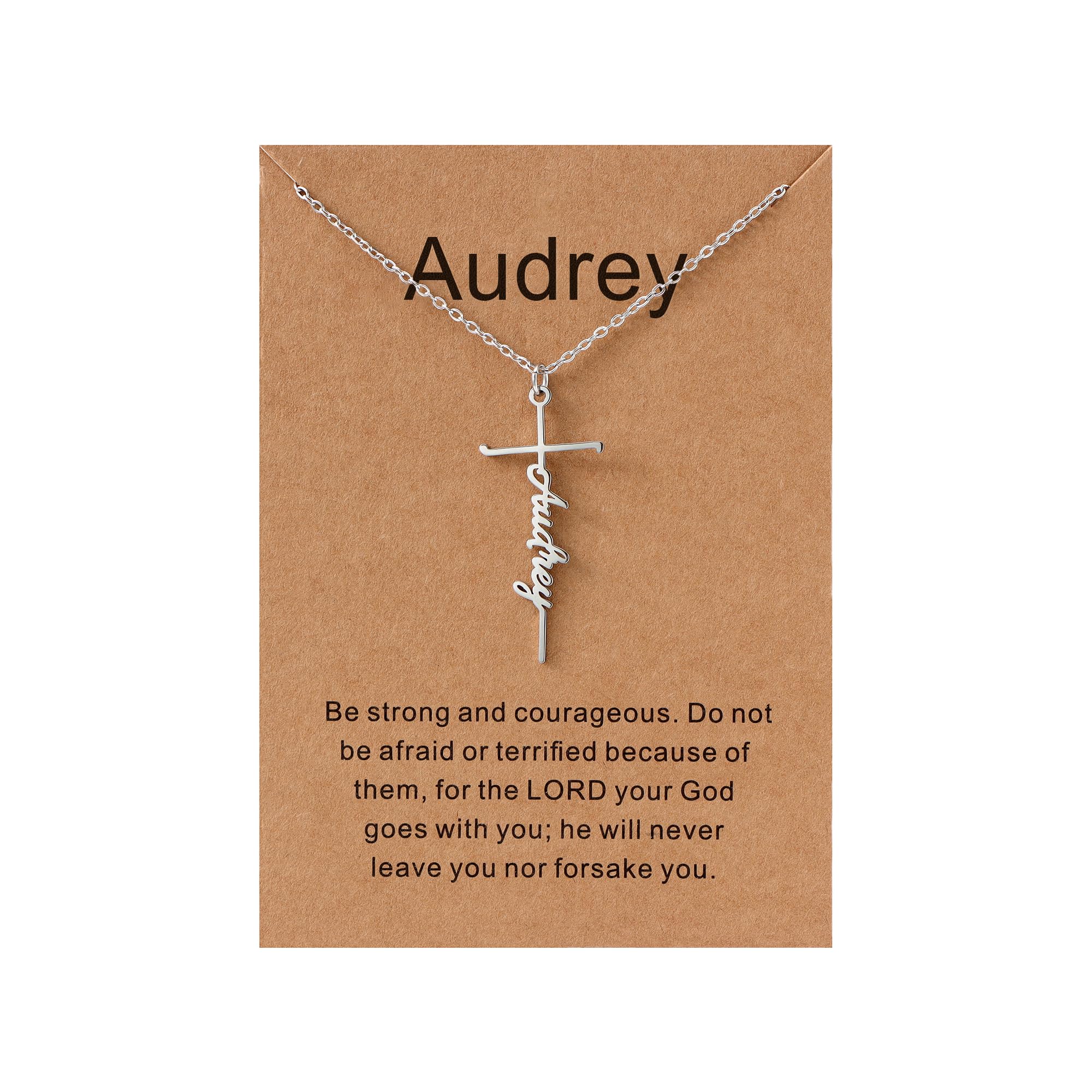 Lcherry Name Cross Necklace for Women Personalized Custom Nameplate Cross Necklace Customized Jewelry Gift for Women Graduation Gifts for Daughter Granddaughter