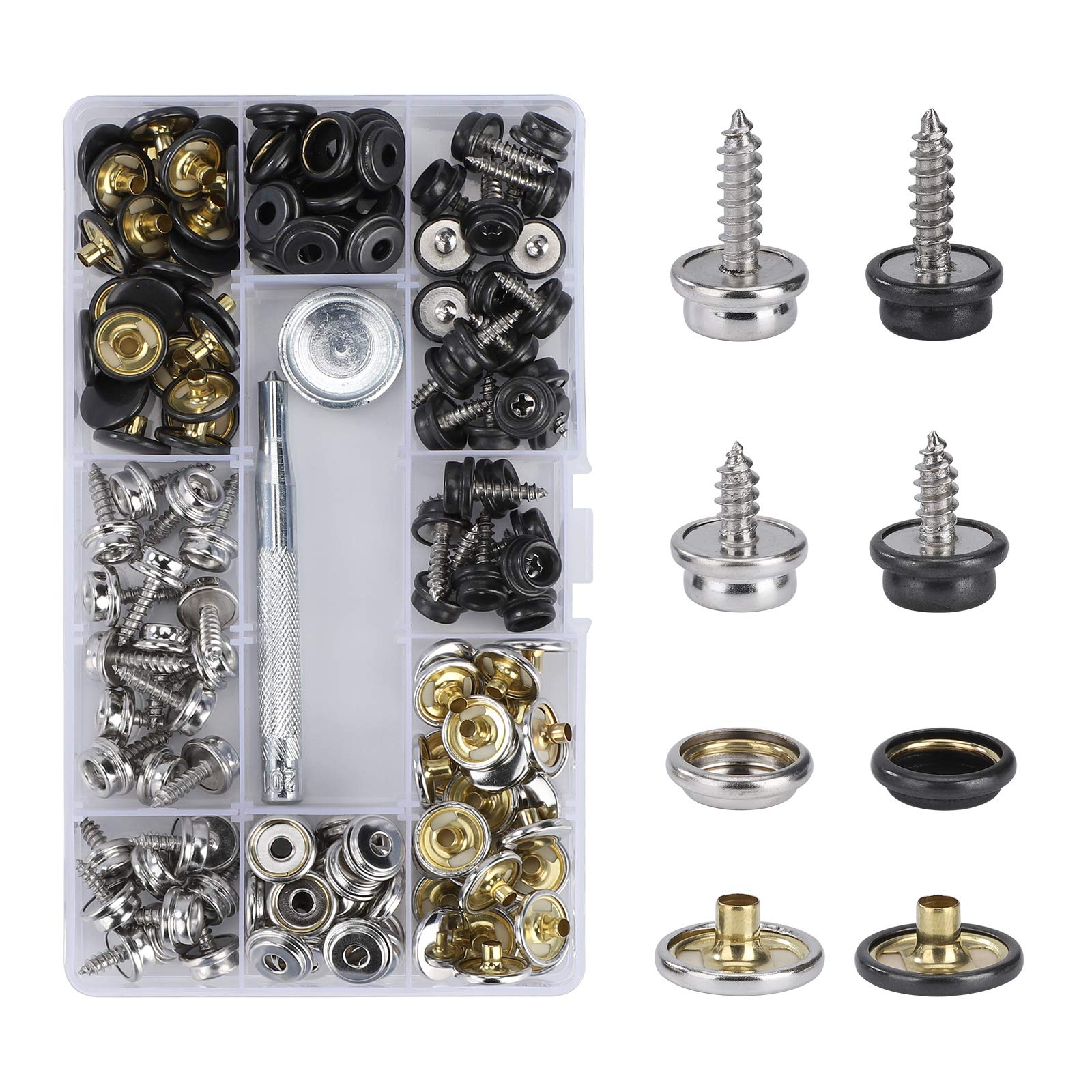 RV Designer A304 - Kit Di 6 Pulsanti A Scatto Per Fissare Tessuti A Parete In Camper E Casa - 3