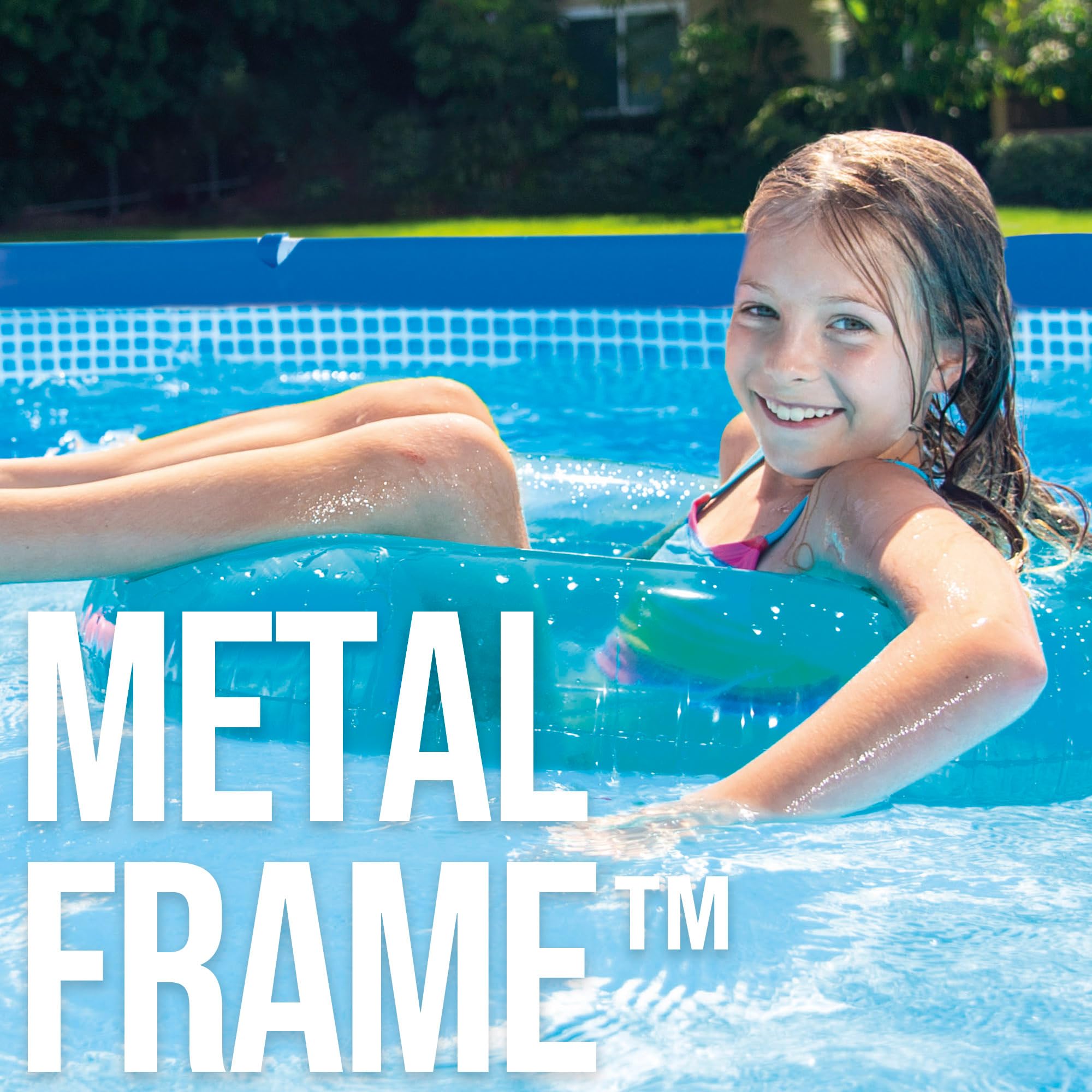 Intex 28274NP - Piscina Fuori Terra Rectangular Frame Rettangolare, Pompa Filtro 2006 L/h, 7127 L, Acciaio e PVC, Blu, 450x220x84 cm