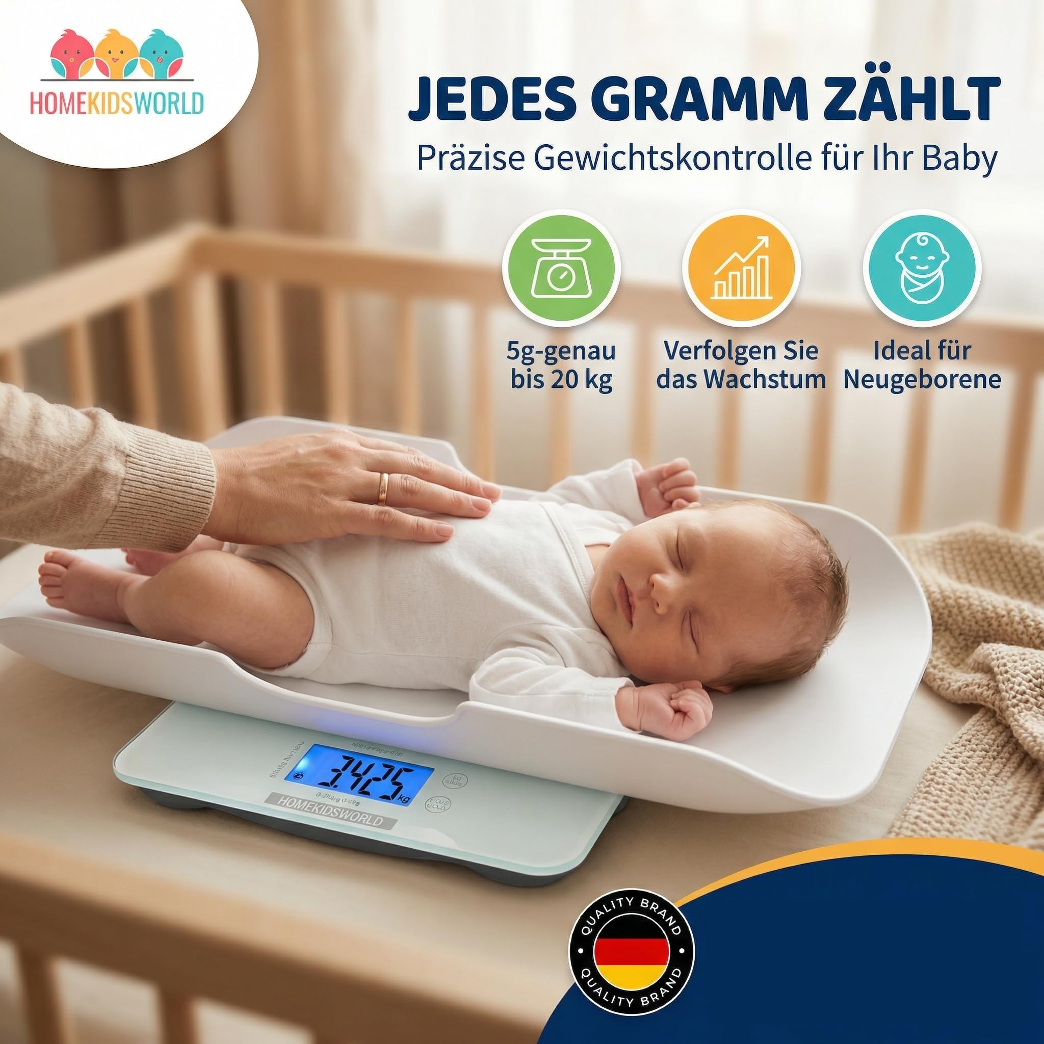 HomeKidsWorld Báscula combinada para bebés y adultos: báscula precisa para bebés y adultos, báscula digital con precisión de 5 g de 0-180 kg, ideal para recién nacidos como báscula de bebé