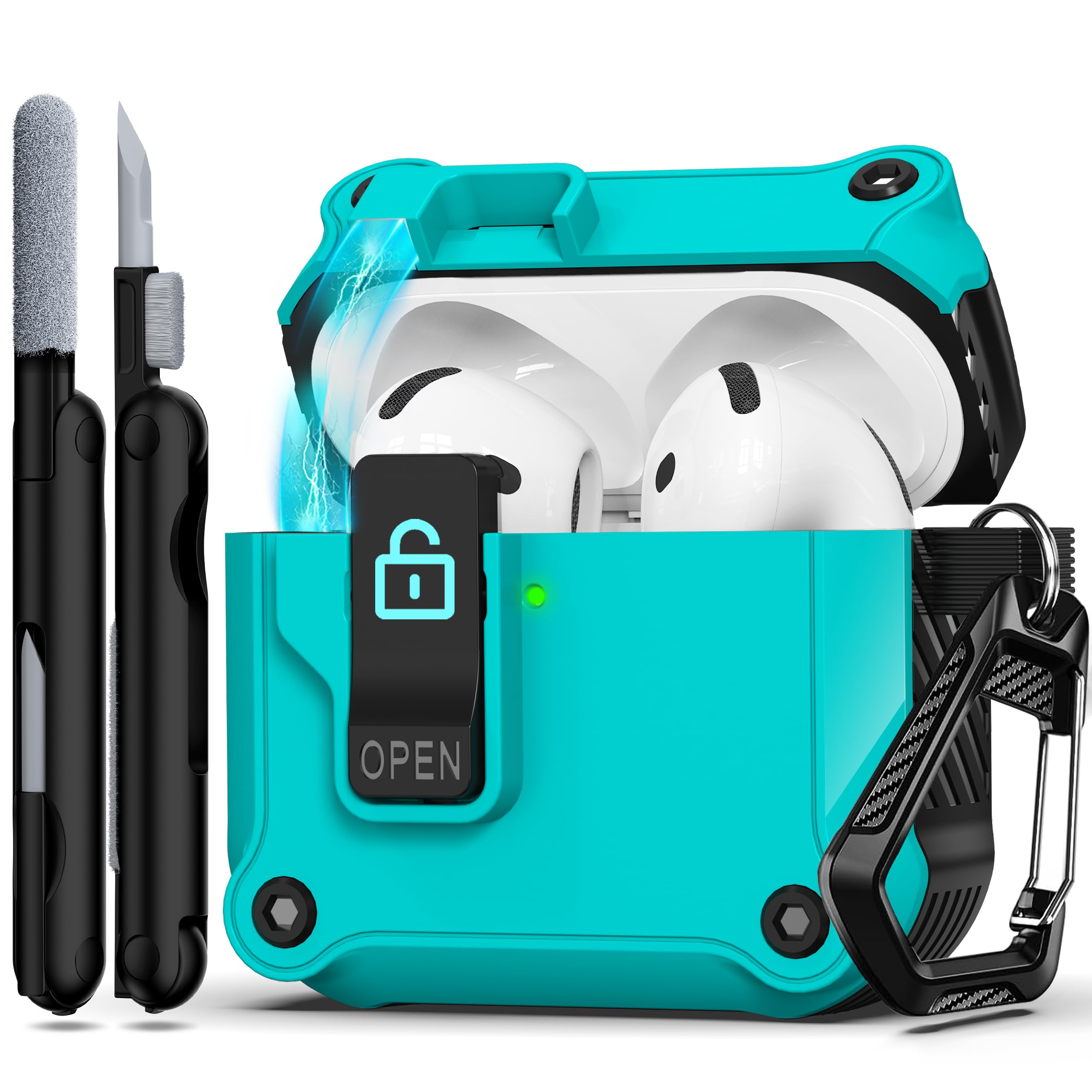 RFUNGUANGO Compatible with Airpods 2nd /1st Case,Automatic Pop-up with Safety Lock Clip, Full Body Shockproof Hard Case with Keychain Compatible with AirPods case,starry sky — view 66