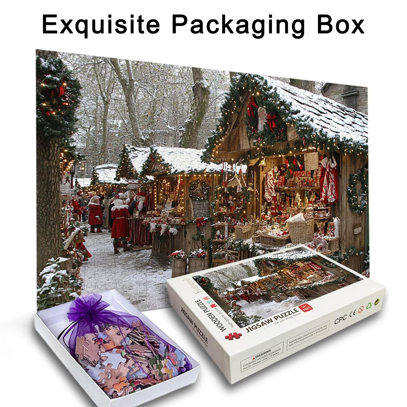 Puzzle 4000 Piezas, Puzzle Navidad con Caja para Adultos, Paisaje Rompecabezas Madera, Rompecabezas Desafiante para Toda la Familia, Puzzles para Decoracion Hogar, Regalo Mujer, Regalo Hombres, -3803