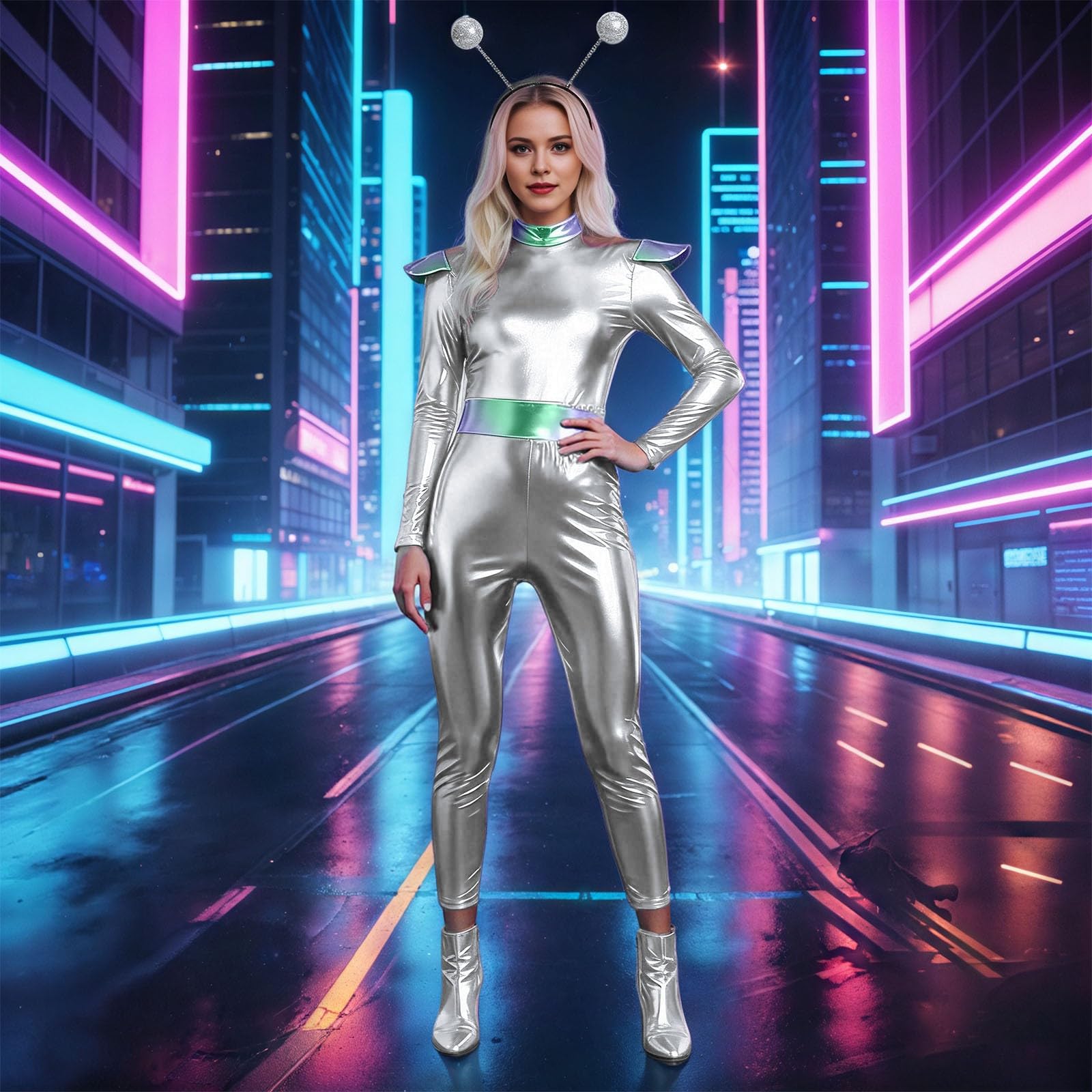Générique Costume cosplay futuristico adulto elegante vestito cortile fantascienza abbigliamento costume moderno raffinato ispirazione retrò festa