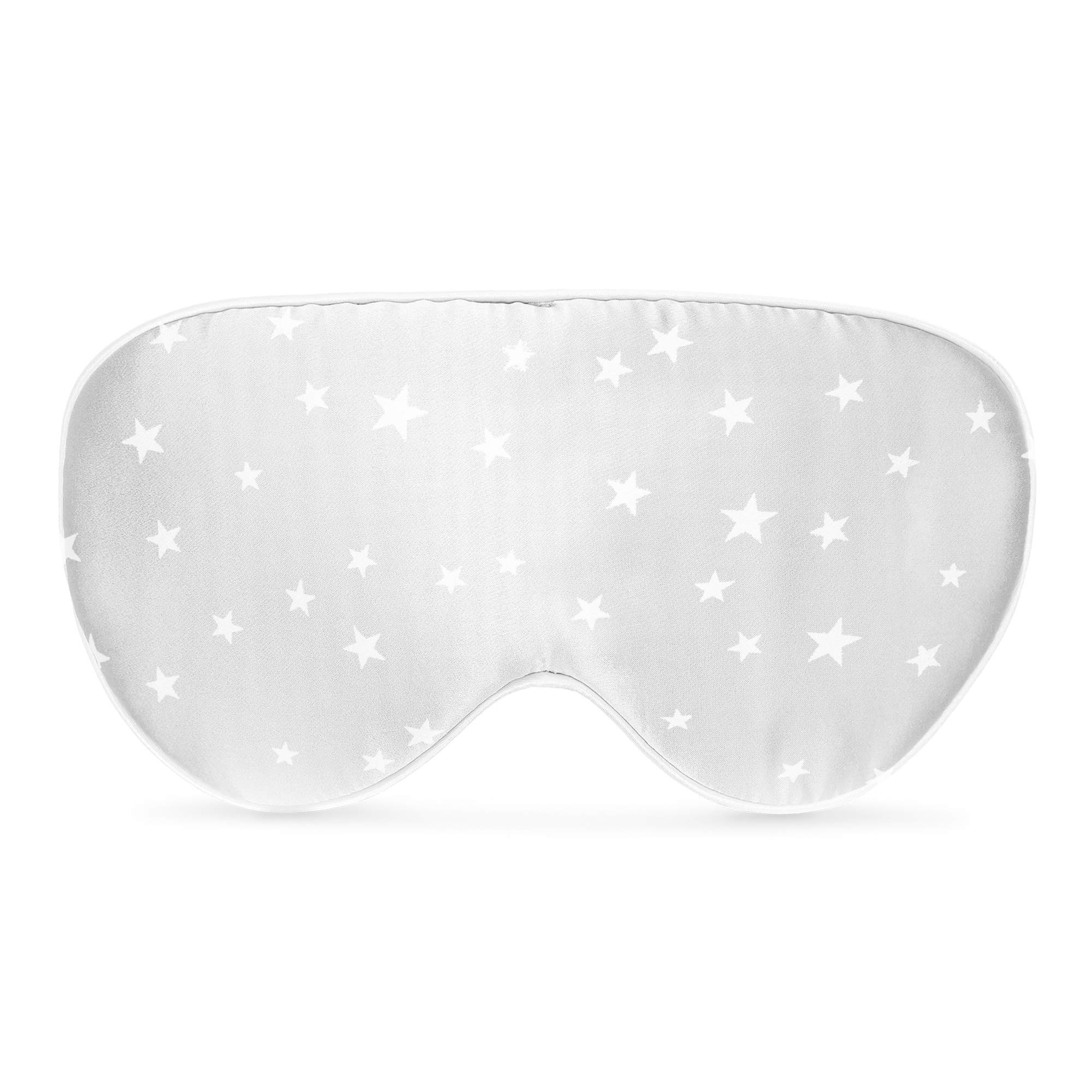 Navaris Antifaz para dormir de seda - Máscara de ojos para viaje y meditación - Unisex ajustable y 100% oscura - Incluye bolsa - Motivo de estrellas