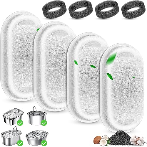 Miniatura 8 de Filtros de Repuesto para Fuente de Agua para Gatos, 16 Piezas Filtros de Fuente de Agua para Mascotas con 16 Piezas Esponjas de Espuma para Fuente