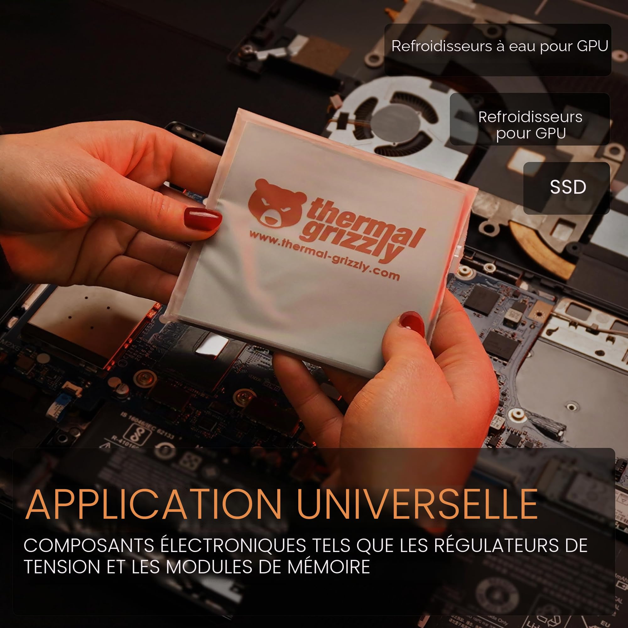 Pad+Thermique+Thermal+Grizzly+Minus+Pad+Pro+100x100x1mm+%28Gris%29