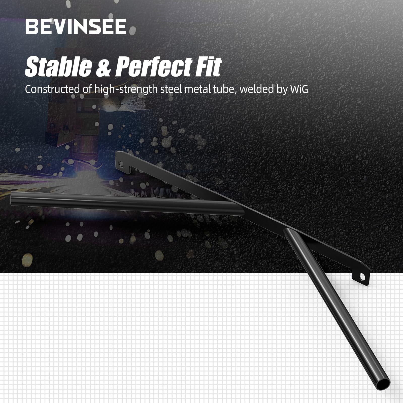 Bevinsee Nierenstreben-Stangen-Tuning-V-Strebe Compatible with E46 320i 323i 325i 328i 330i 330 Ci 330 xi 323 Ci 325 Ci, Schwarz