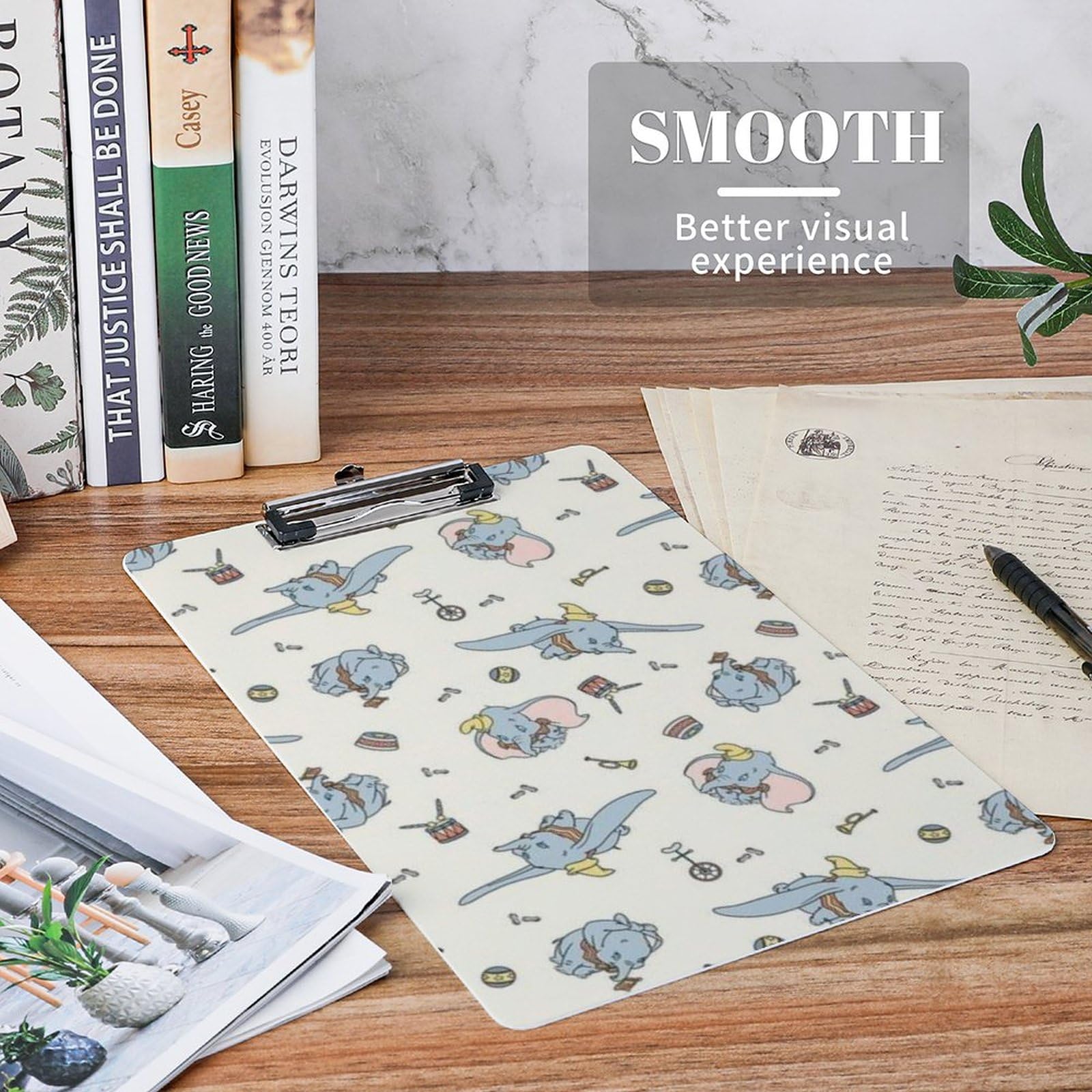 Amazon | 【A4サイズ】ダンボ グッズ ゾウ 象 柄 クリップボード A4