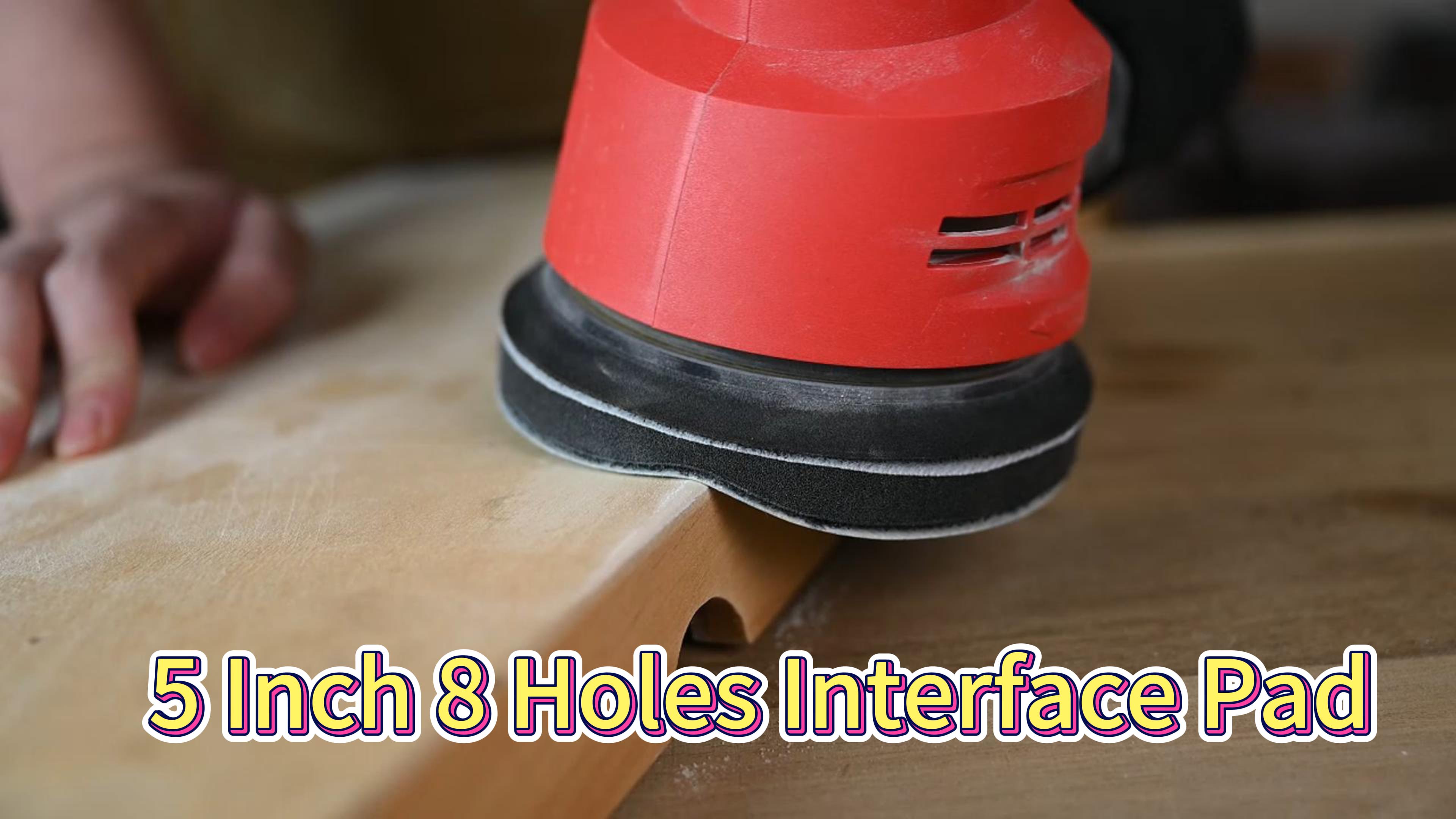 Image of 5 Inch 8 Holes Foam Sanding Pads 2 Pack Interface Pad Hook and Loop Sponge Cushion Buffer Backing Pad for Orbital Sander