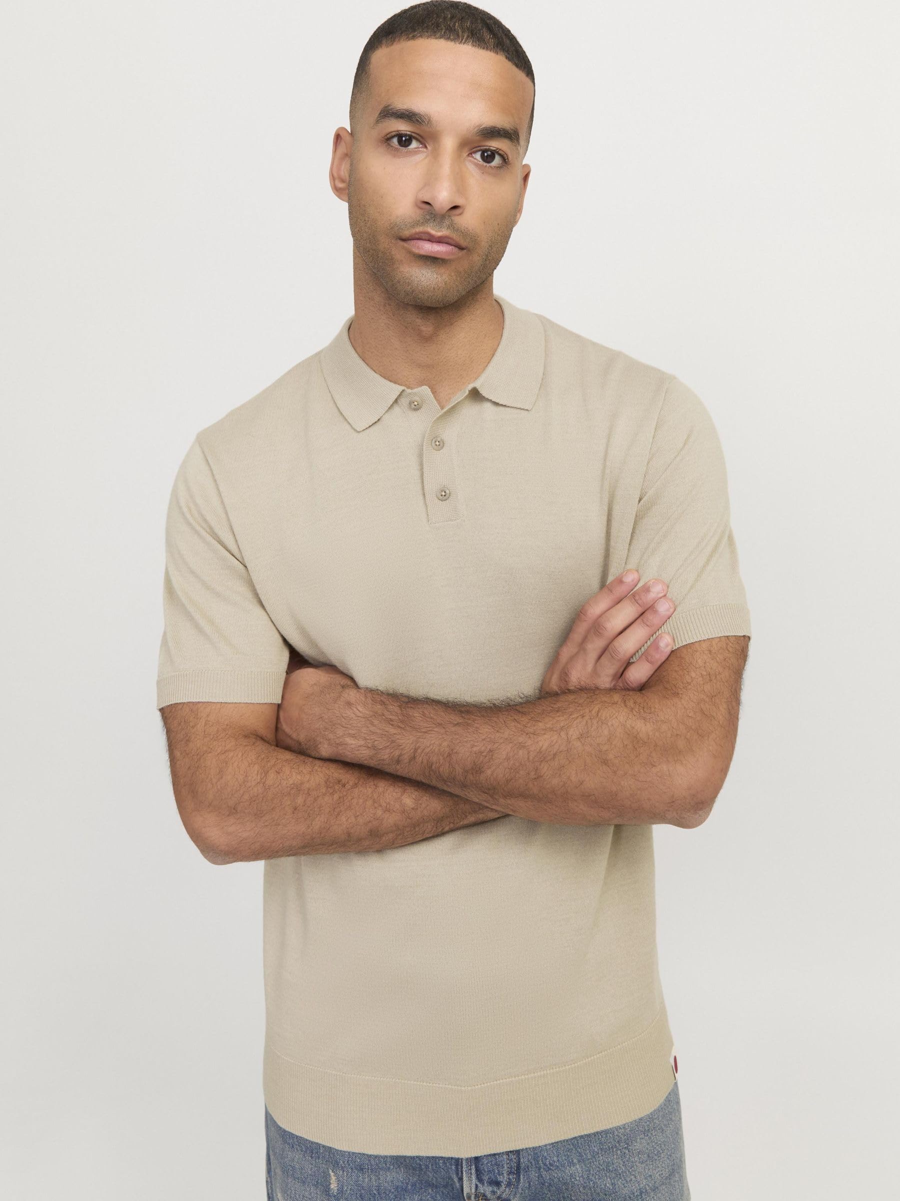 R.d.d. royal denim division Koszulka męska Rddcolin Knit Polo S/S Sn, WHITE PEPPER, M