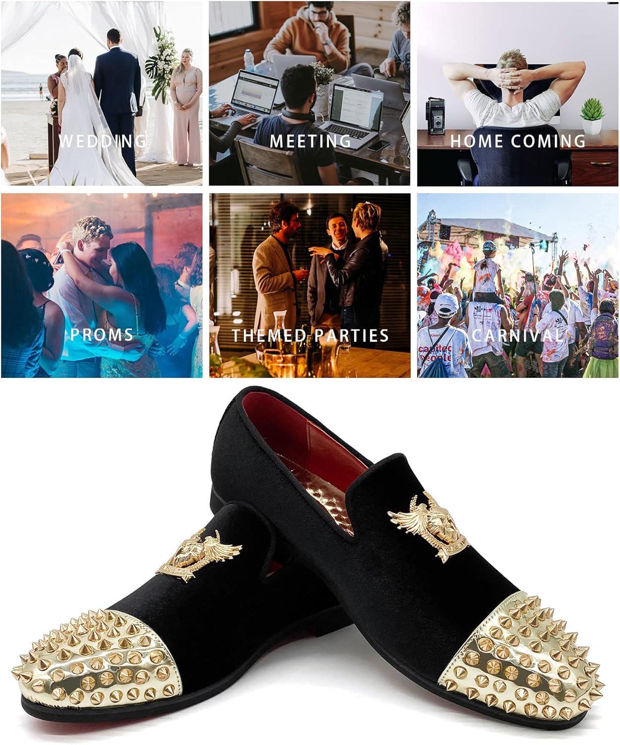 Men's Loafers Vintage Slip on Suede Dress Shoes Velvet Dress Loafers Size 7-13 - Image 7