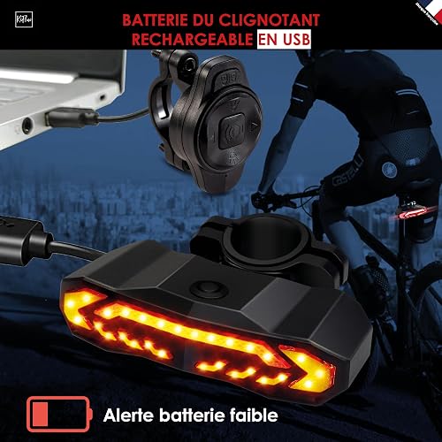 KIFLOW Clignotant Vélo, Feu Arrière Vélo, Alarme Vélo - 10