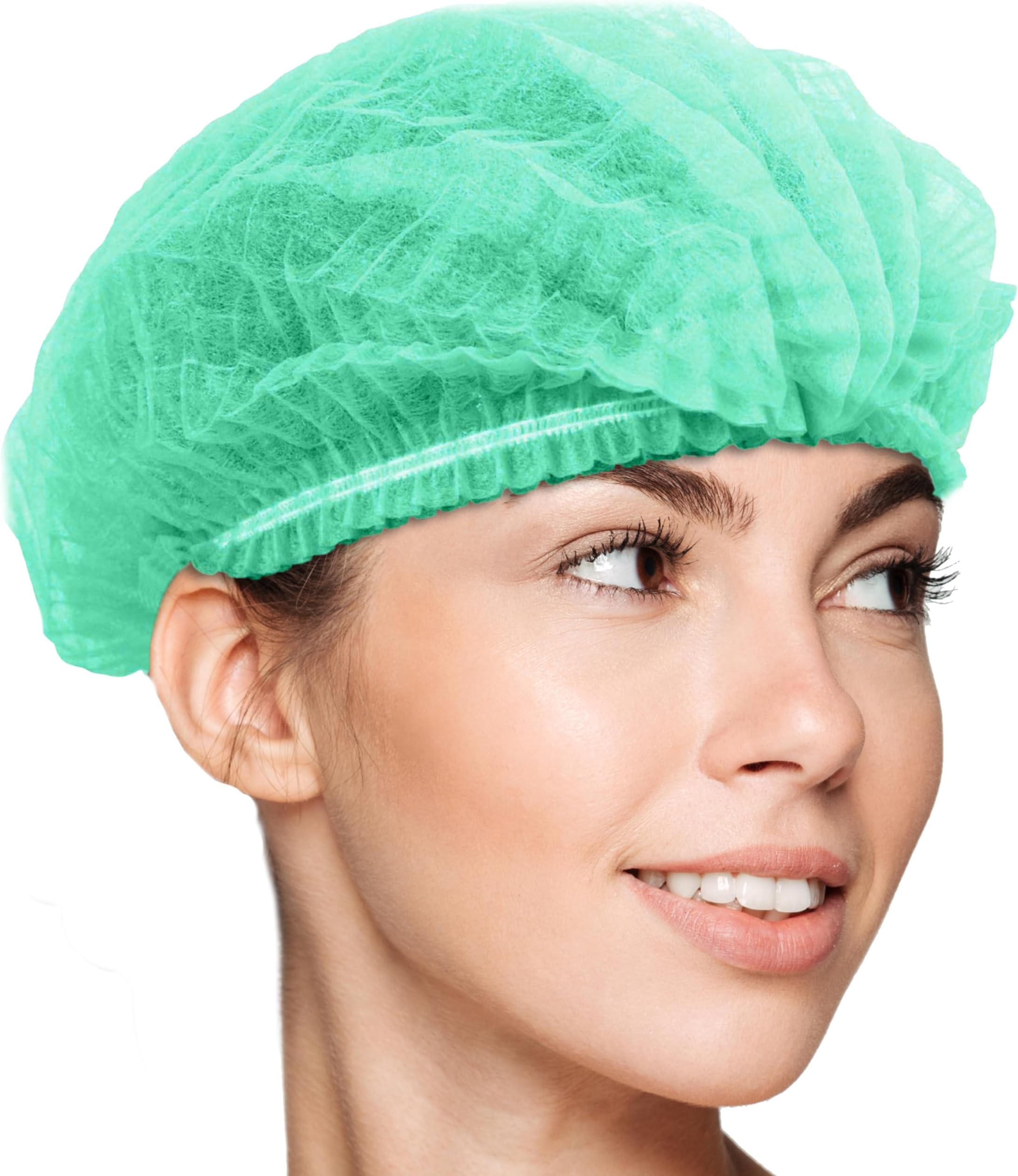 100x Premium Green Mob Caps | Clip Caps | Mop Caps | Long Lasting Hygienic Hair Covers | Hair Nets | For Catering, Beauty, Food Production | Simply Direct Brand