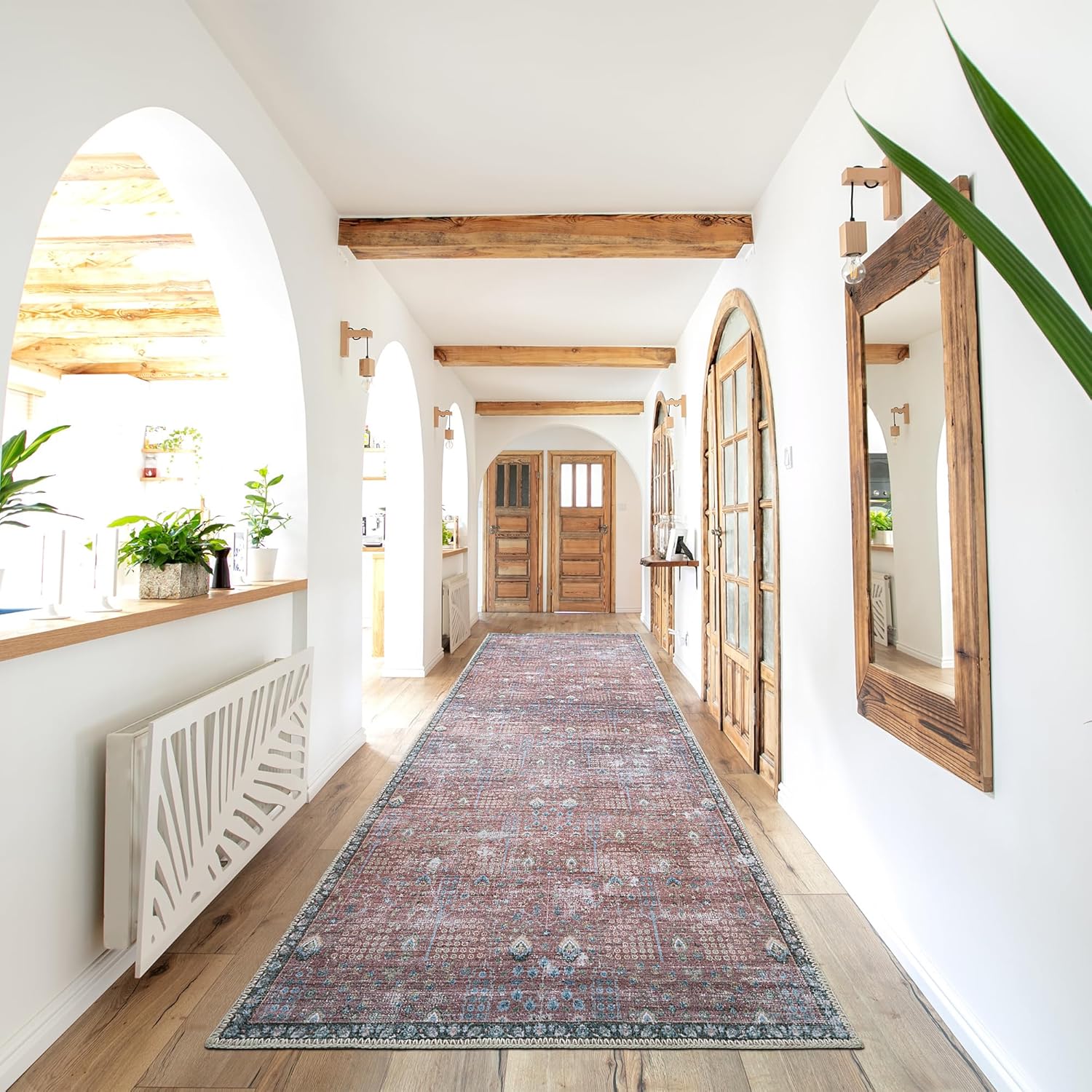 HOMBYS Hallway Runner Rug 2x8 ft, NonSlip Washable Vintage