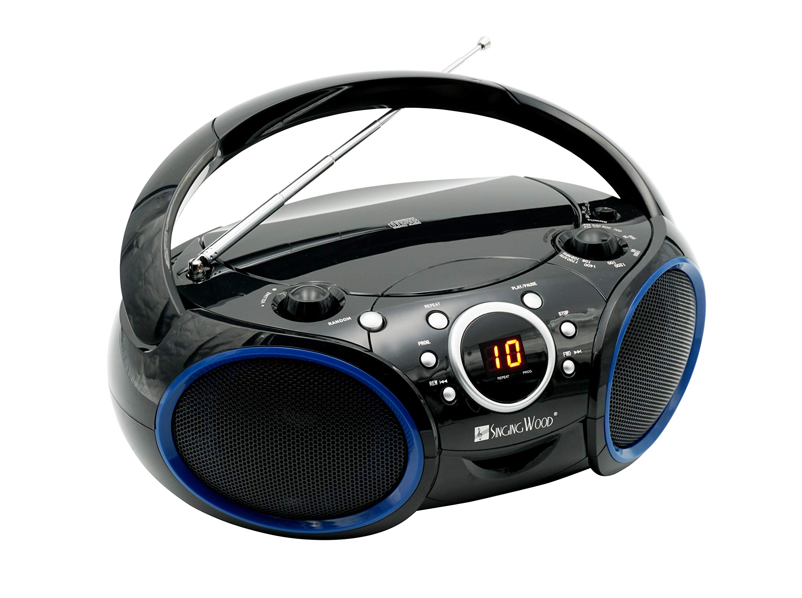 SINGING WOOD 030C Portable CD Player Boombox with AM FM Stereo Radio