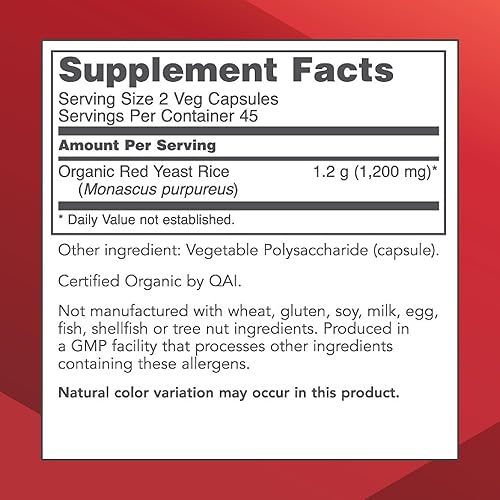 Miniatura 2 de PROTOCOL FOR LIFE BALANCE Arroz de levadura roja 600 mg - Hecho con arroz orgánico de levadura roja - Sin lácteos y sin huevo - 90 cápsulas vegetales