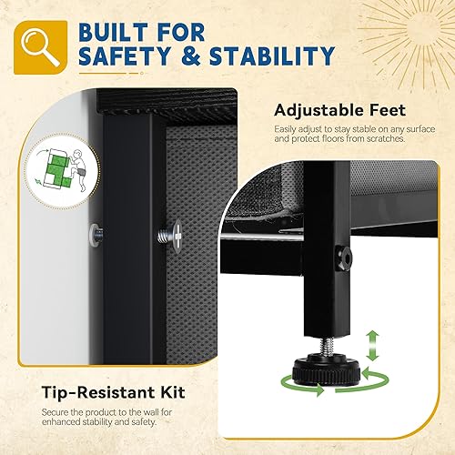 Miniatura 7 de DWVO Torre de almacenamiento con 4 cajones, cómoda de tela, unidad organizadora para dormitorio, sala de estar, armarios, marco de acero resistente,