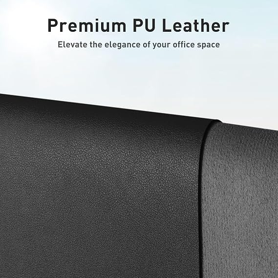 Aothia Non-Slip Waterproof PU Leather Desk Pad Protector for Mouse, Writing Desk, Office, Home, Laptop Blotter, 23.6 x 13.7, Black