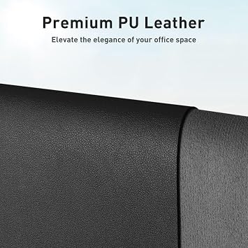Aothia Non-Slip Waterproof PU Leather Desk Pad Protector for Mouse, Writing Desk, Office, Home, Laptop Blotter, 23.6 x 13.7, Black