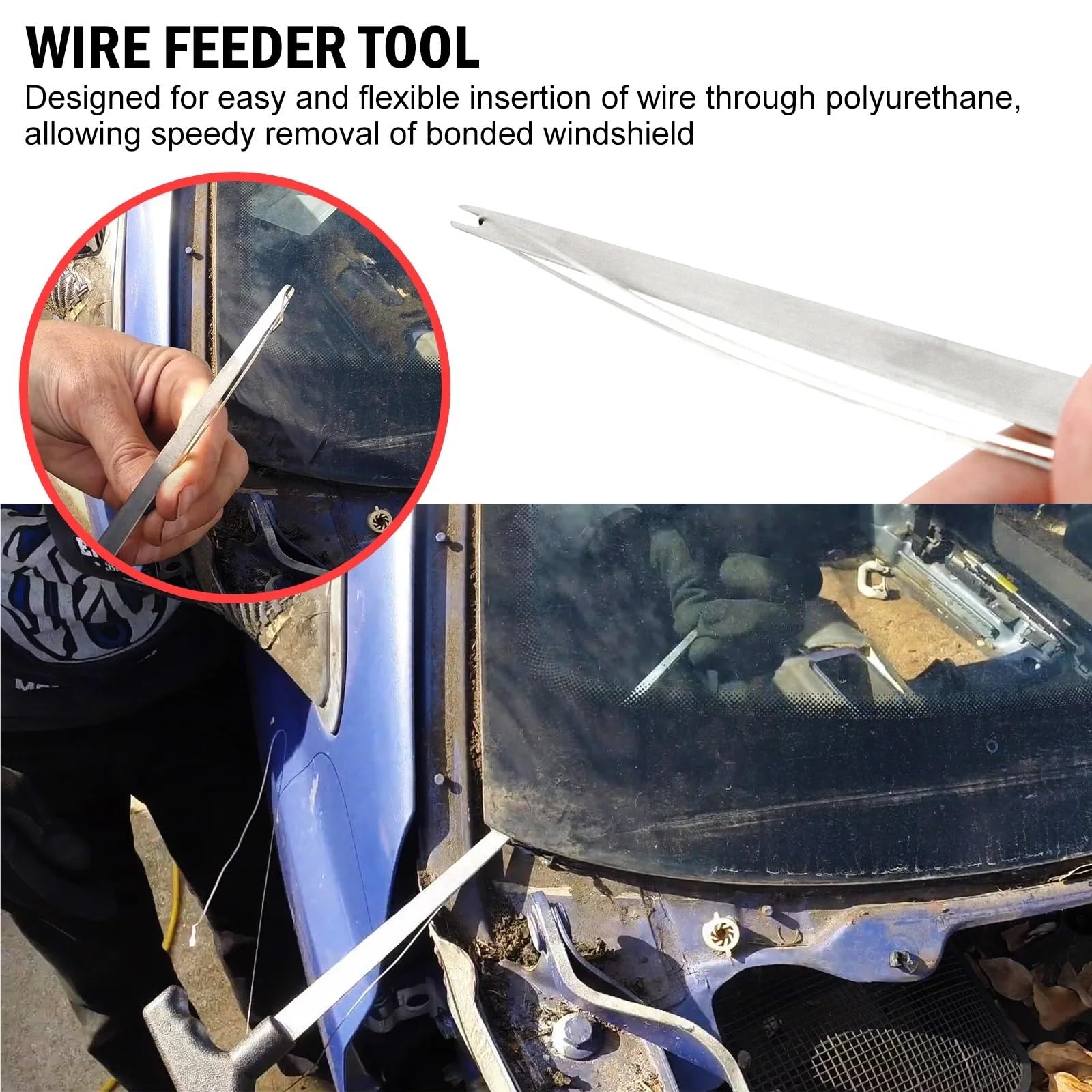 Kit de 7 Herramientas Profesionales for Quitar Parabrisas Coche, reparación for Cristales Ventanas para Hogar o Garaje