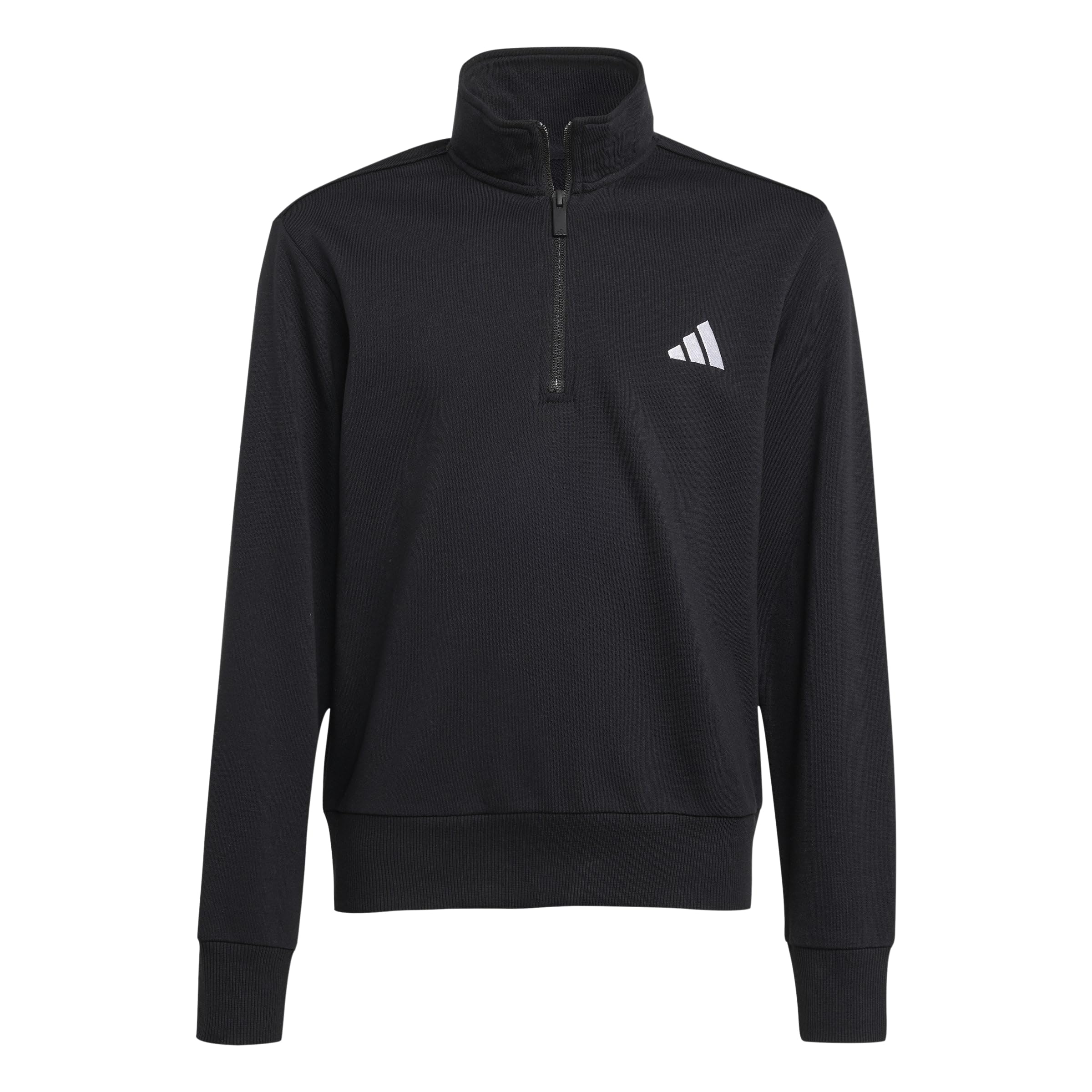 adidas Unisex Kids Essentials Half-Zip Sweatshirt, black/white, 7-8 Years