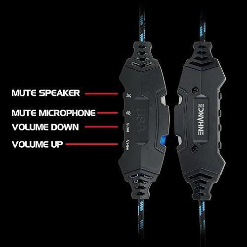 Miniatura 5 de Auriculares de PC para videojuegos para PS4 y ordenador con sonido envolvente 71 Auriculares de ordenador Voltaic PRO Esports con micrófono luz LED