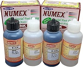 NUMEX Special Batch Printing Machine Fast Drying Ink & Softener (Permanent Black Ink) (A-52) 100ml Pack of 2