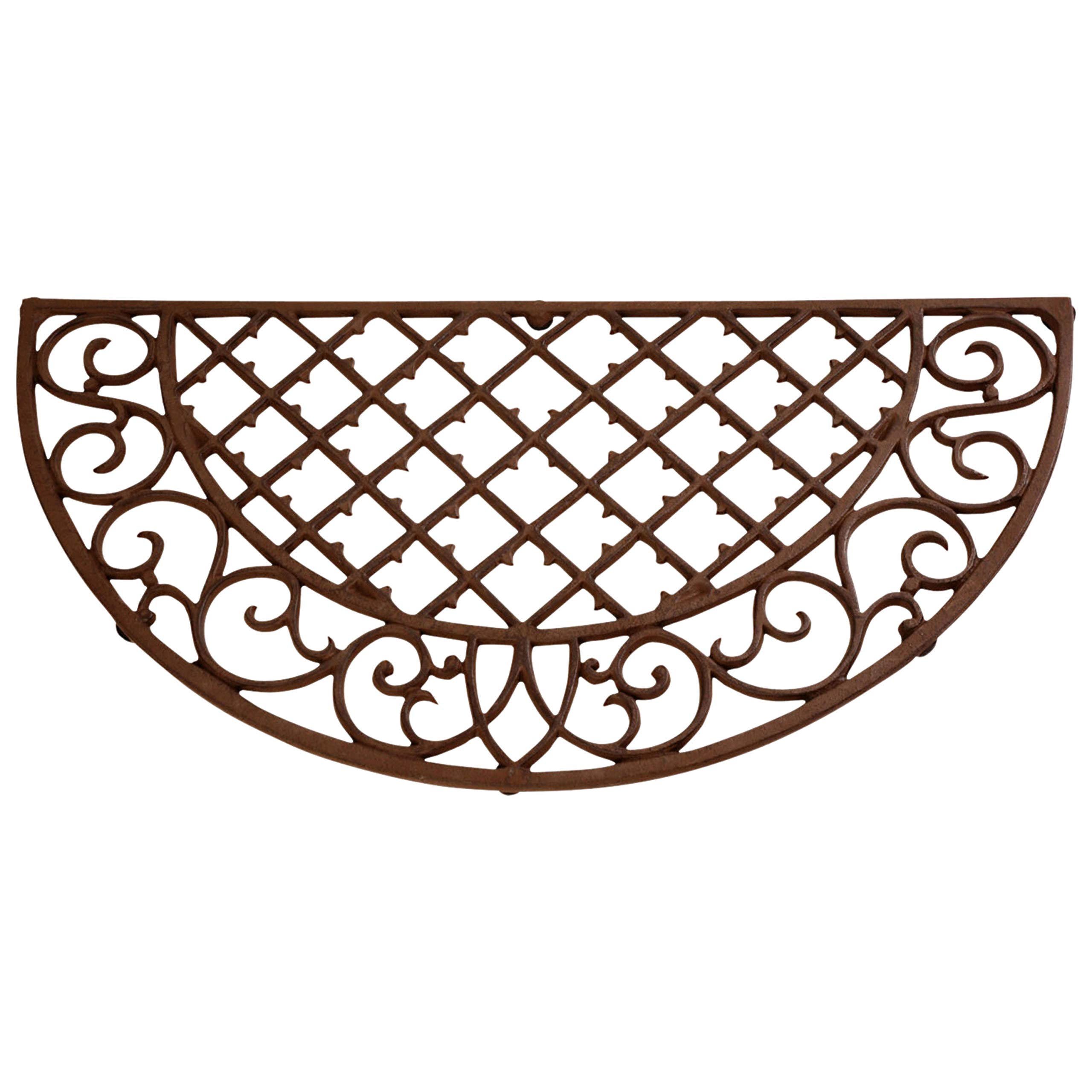 Esschert Lh46 35 x 68 x 2cm Doormat Cast Iron Half Round - Brown