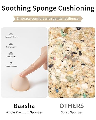 Miniatura 5 de Baasha Silla de salón dorada de lujo con asiento y respaldo de espuma viscoelástica, silla de peluquería con reposabrazos de acero inoxidable, silla