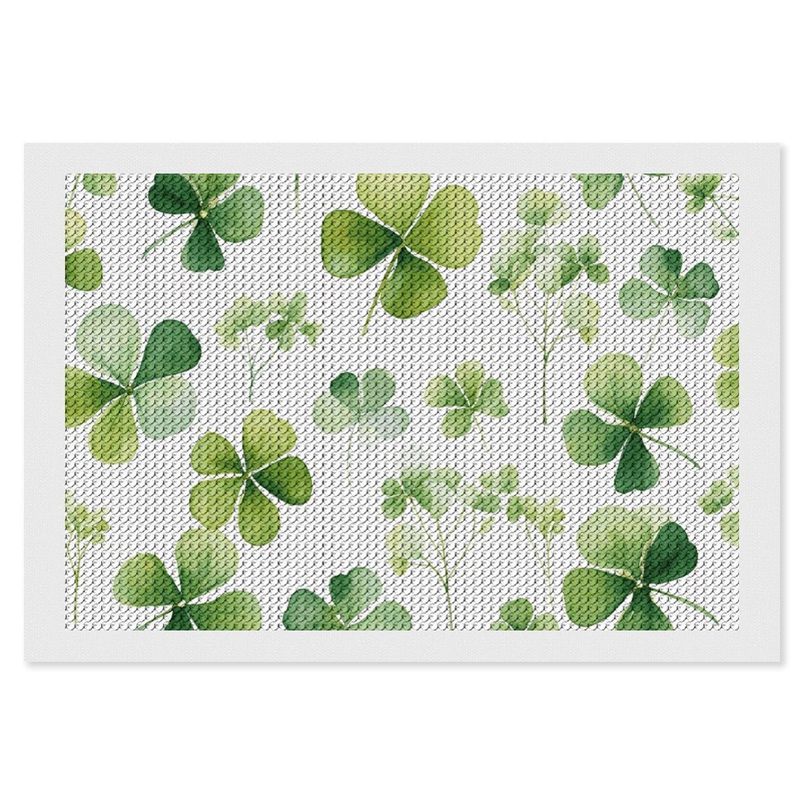 Clover Diamond Art Kits for Adults, DIY 5D Diamonds Painting Kits for Beginner, Round Full Drill Diamond Dots Painting, 8"x12" Diamonds Pictures Gem Art and Crafts Wall Decor