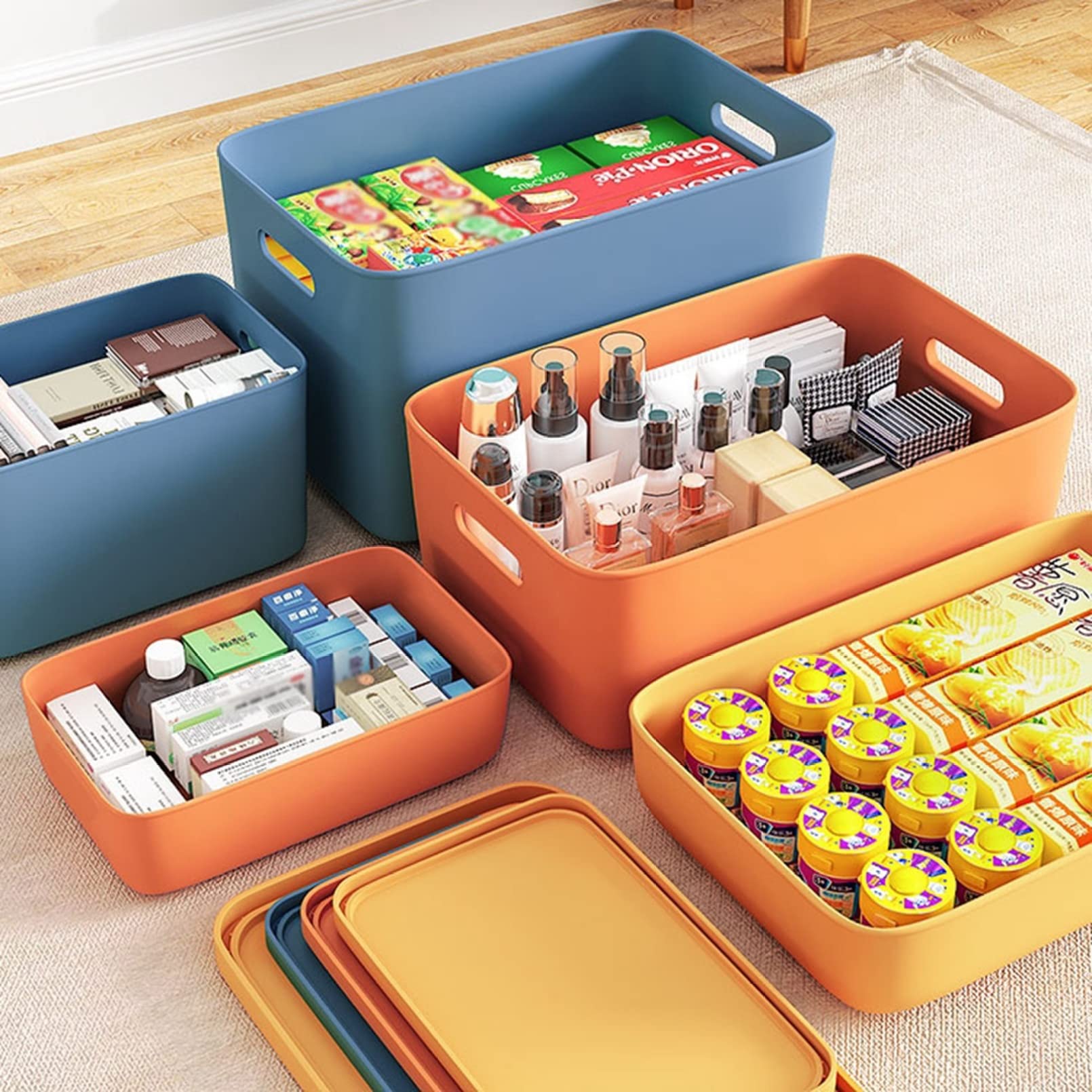 多色プラスチックスタッカブル収納ボックス　ダイソー51+2 多色プラスチックスタッカブル収納ボックス ダイソー51+2 多色