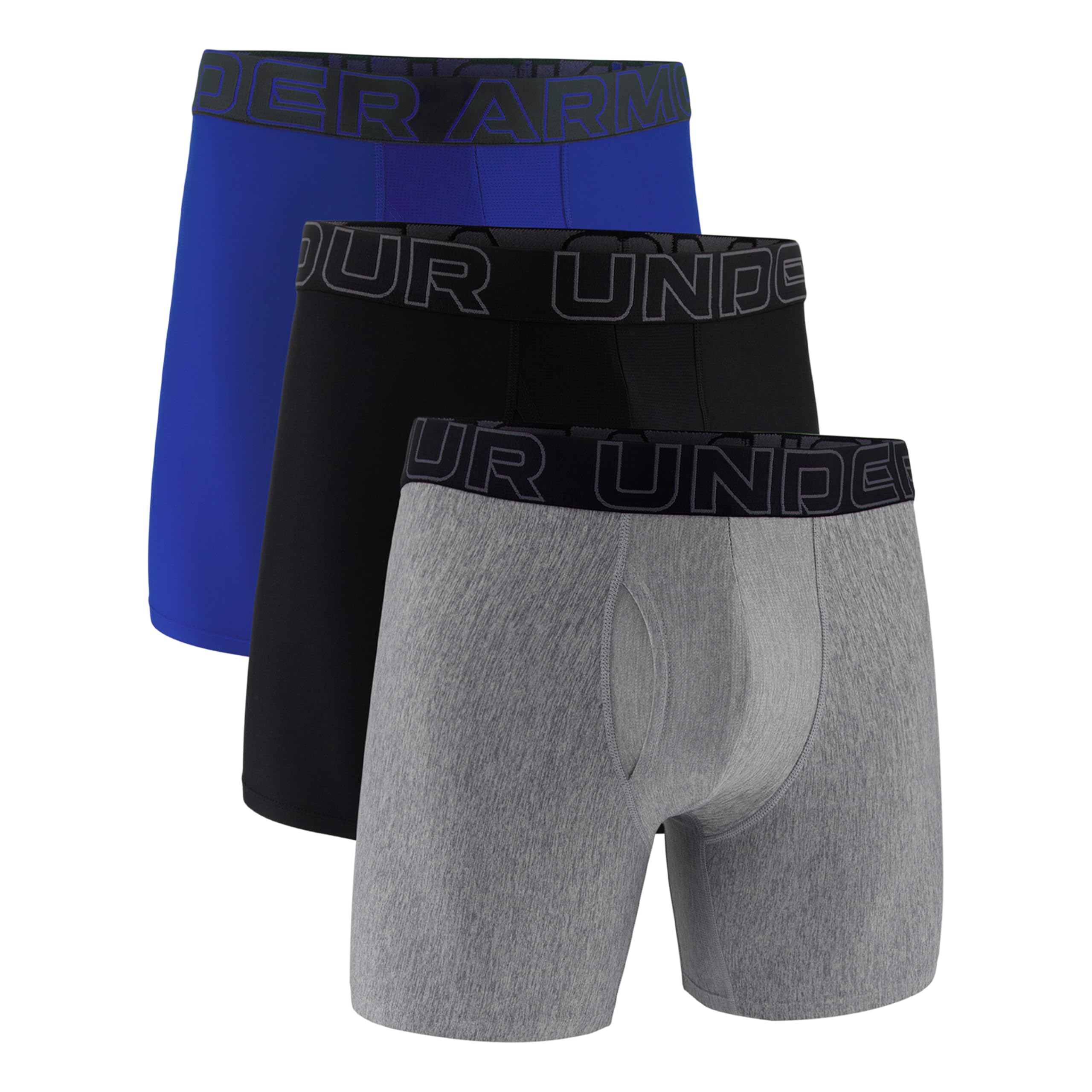 Under Armour 3-Pack Performance Tech Mesh Solid 6" Boxer Briefs