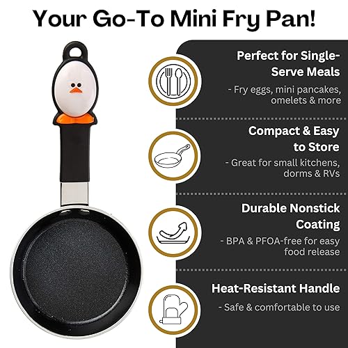 Miniatura 2 de Mini sartén antiadherente para huevos y frituras Joie  Negro