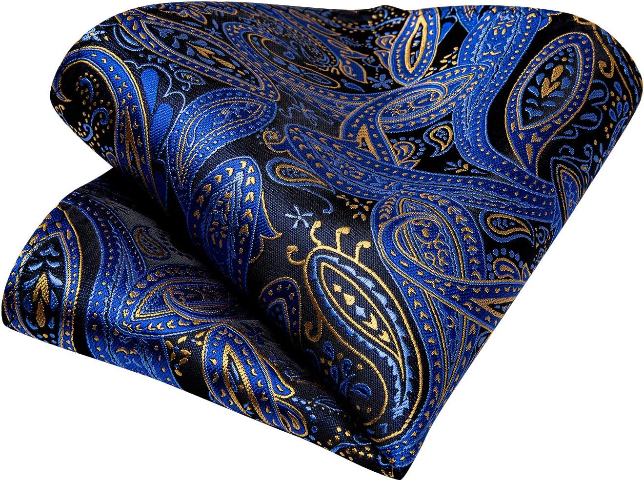 DiBanGu Mens Tie Set Silk Solid Paisley Necktie and Pocket Square Cufflinks Classic Formal Ties for Men Wedding Party - Image 7