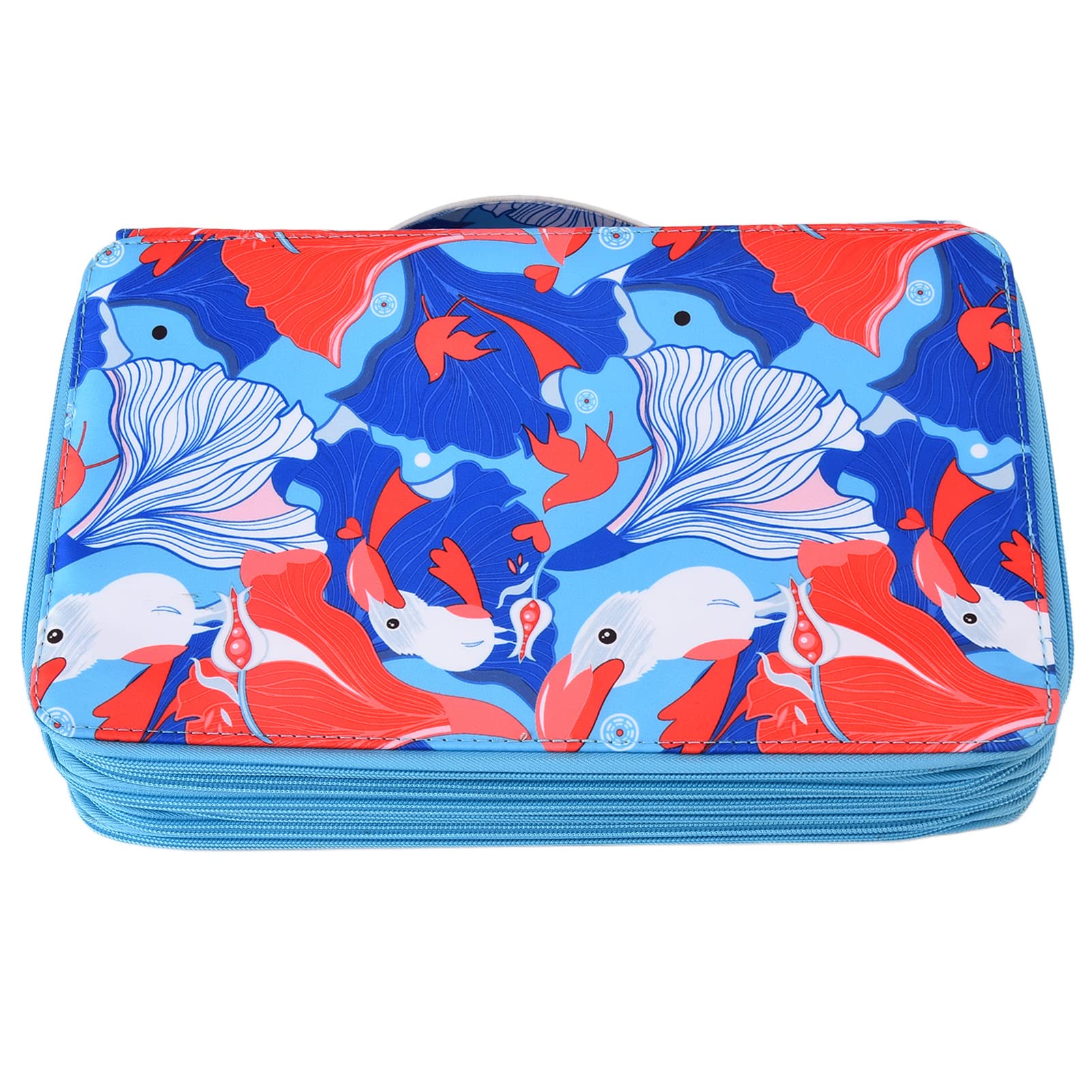Trousse à Crayons de Couleur Portable 120 Trous, Artisanat Exquis, Légère et Résistante à l'usure pour Artistes, Tissu Oxford 13,4 X 7,9 X 5,0 Pouces (Bleu)