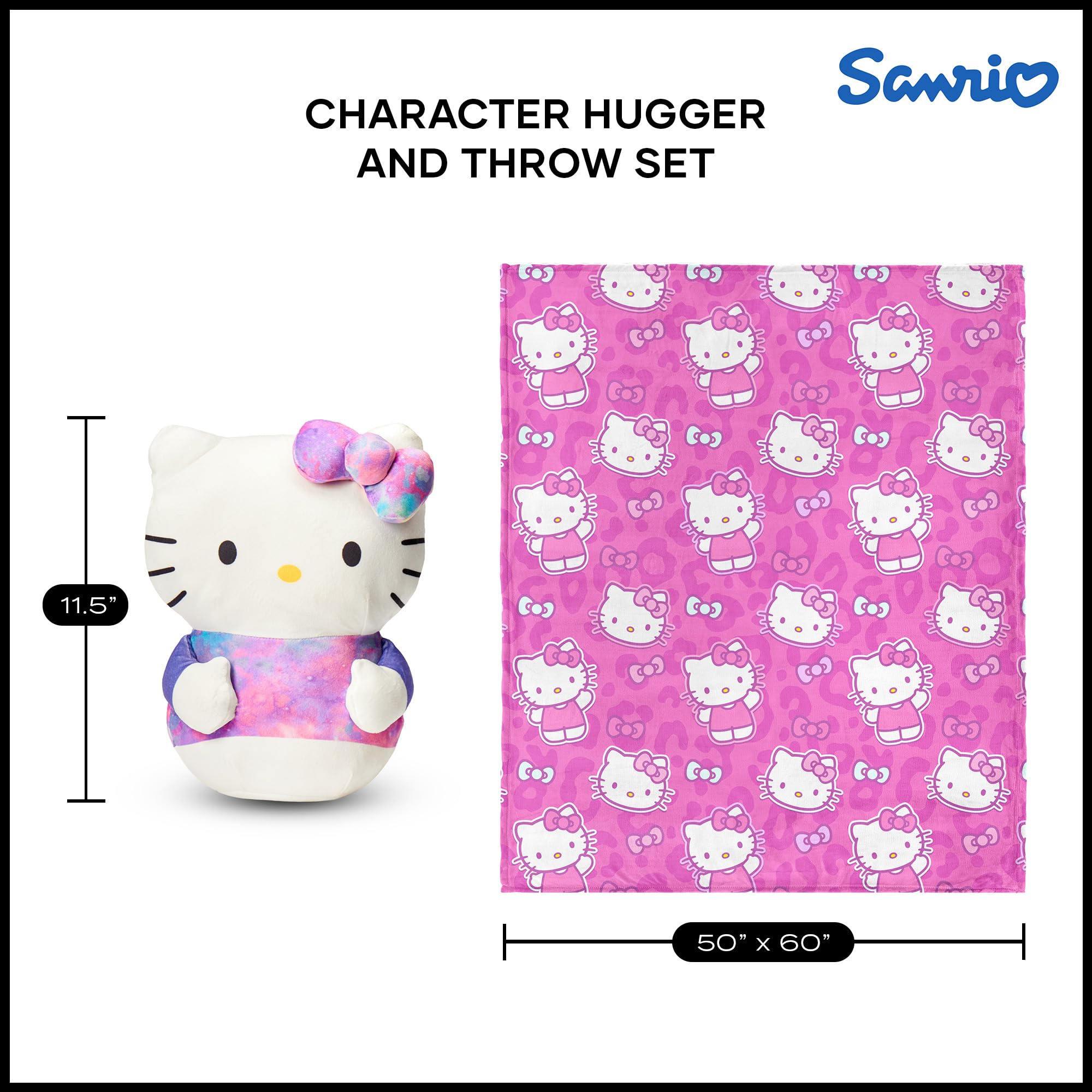 NEW! Hello Kitty Sanrio OG PINK BOW BLANKET Throw 50"X70