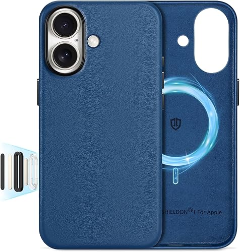Vista 15 de SHIELDON Funda de cuero genuino para iPhone 17 Pro Max de 6.9 pulgadas 2025, compatible con Magsafe, carga inalámbrica magnética, ajuste delgado