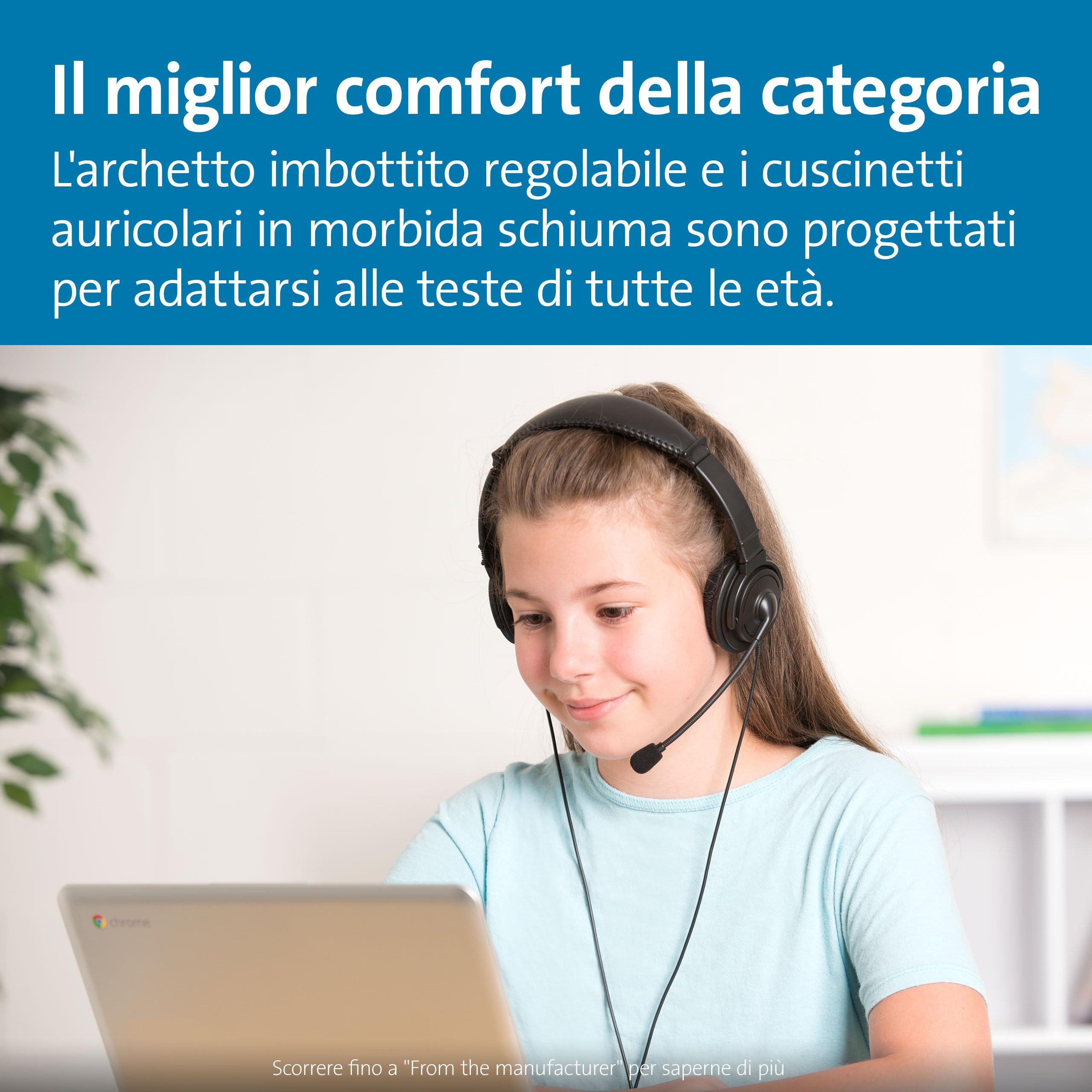 Kensington Cuffie Hi-Fi con Cavo Usb, Microfono con Imbottitura, Opzione di Cancellazione del Rumore Regolabile e Suono Stereo di Ottima Qualità, Nero, K97601WW