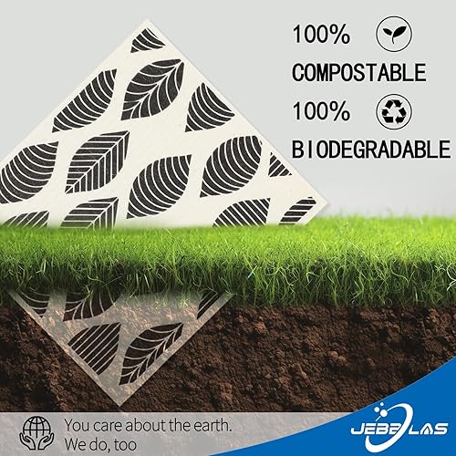 Miniatura 4 de JEBBLAS Paños de cocina suecos reutilizables para cocina, toallas de papel reutilizables de celulosa, toallas suecas lavables, sin olor,