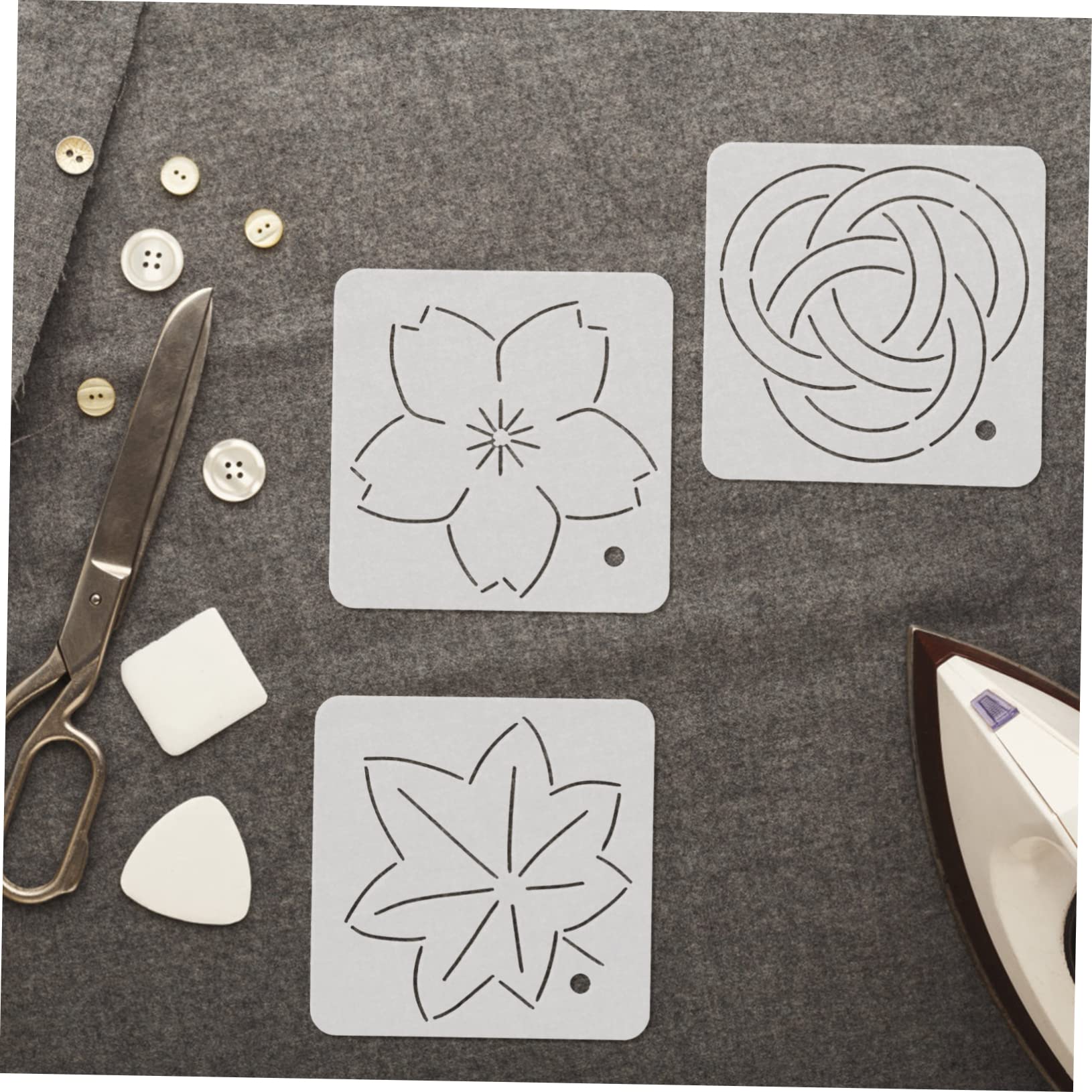 STOBOK 18piezas Plantillas De Acolchado Acrílico Para Bordado y Costura De Herramientas De Manualidades Diseños Reutilizables Para Patchwork y Acolchado