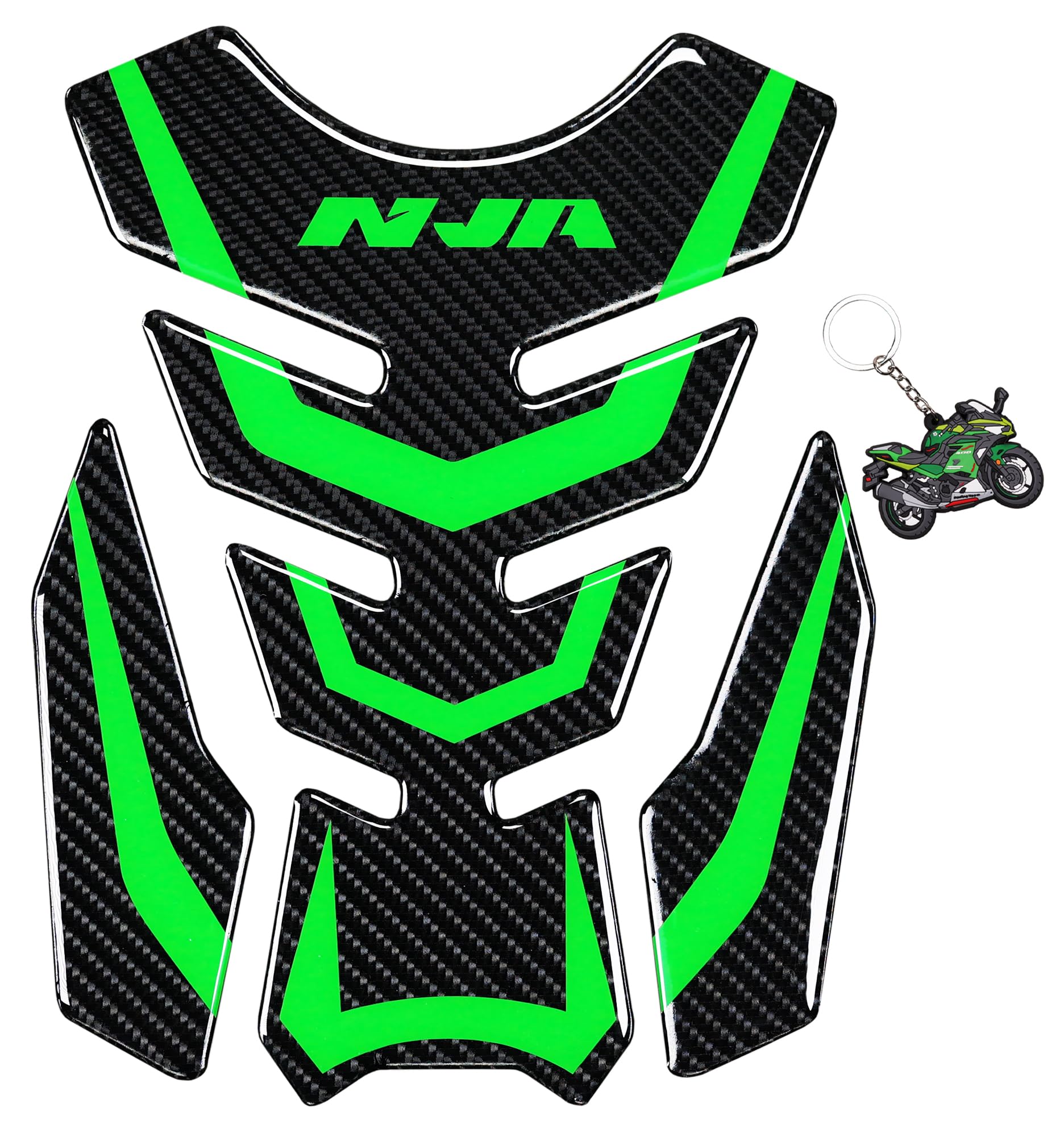 5D Real Carbon Fiber, Motorcycle Decal Vinyl Tank Protector, Tank Pad for NJ 650 ZX636 ZX600 ZX-10R ZX14 ZX1400 ZX14R ABS 1000 ZX100, 2 Pcs Per Set