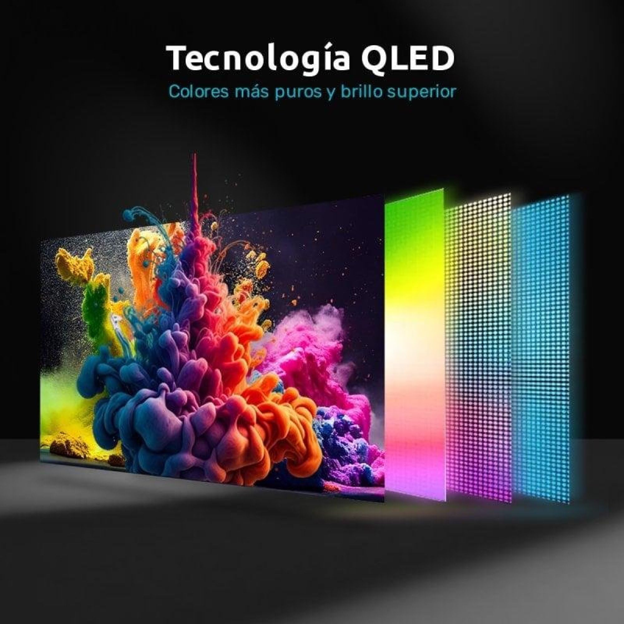 Nilait Smart TV 55 Pulgadas, QLED UHD 4K, WebOS, Colores Vivos, Baja Latencia, Bluetooth 5.1, x3 HDMI, x2 USB, WiFi, Smart TV Negra