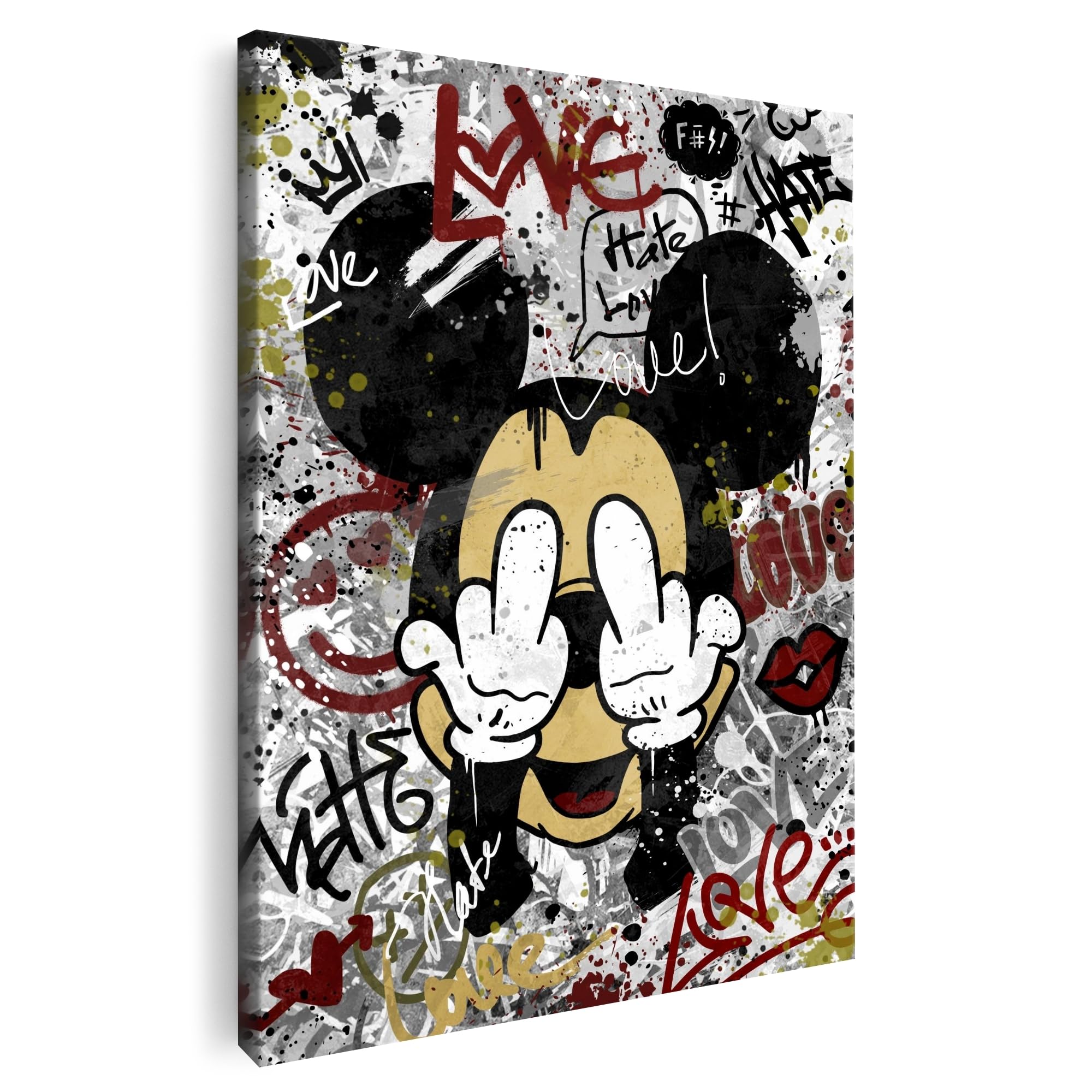 Artmazing | Mickey Maus Bild bunt | Mickey Maus Bilder auf Leinwand | Coole Wandbilder Wohnzimmer | Bild Mickey Maus | Leinwand Mickey Maus | Bilder Wand | Bild Leinwand XXL | Buntes Poster für Wand