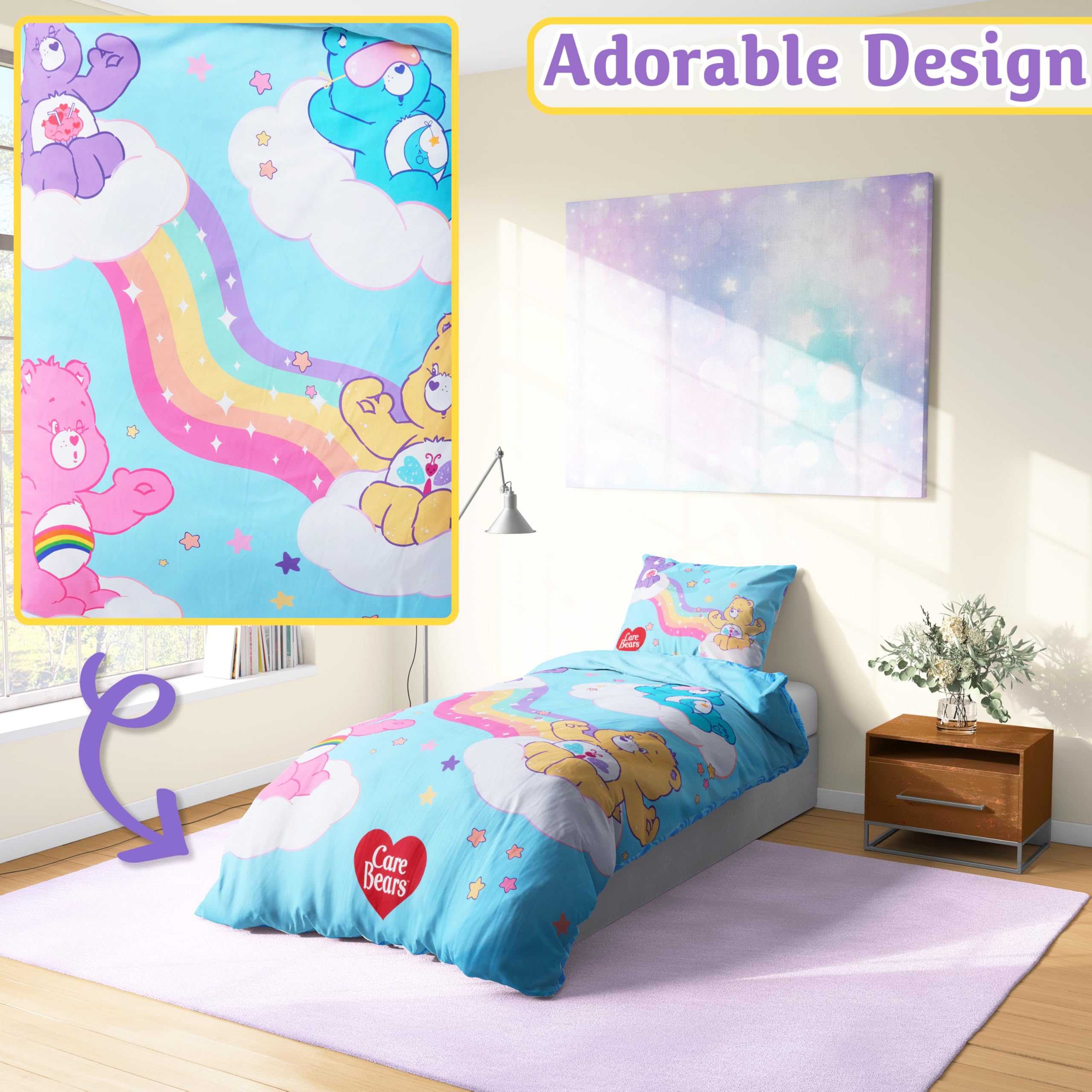 Amazon｜Get Trend Care Bears キッズ ツイン掛け布団カバーセット 枕