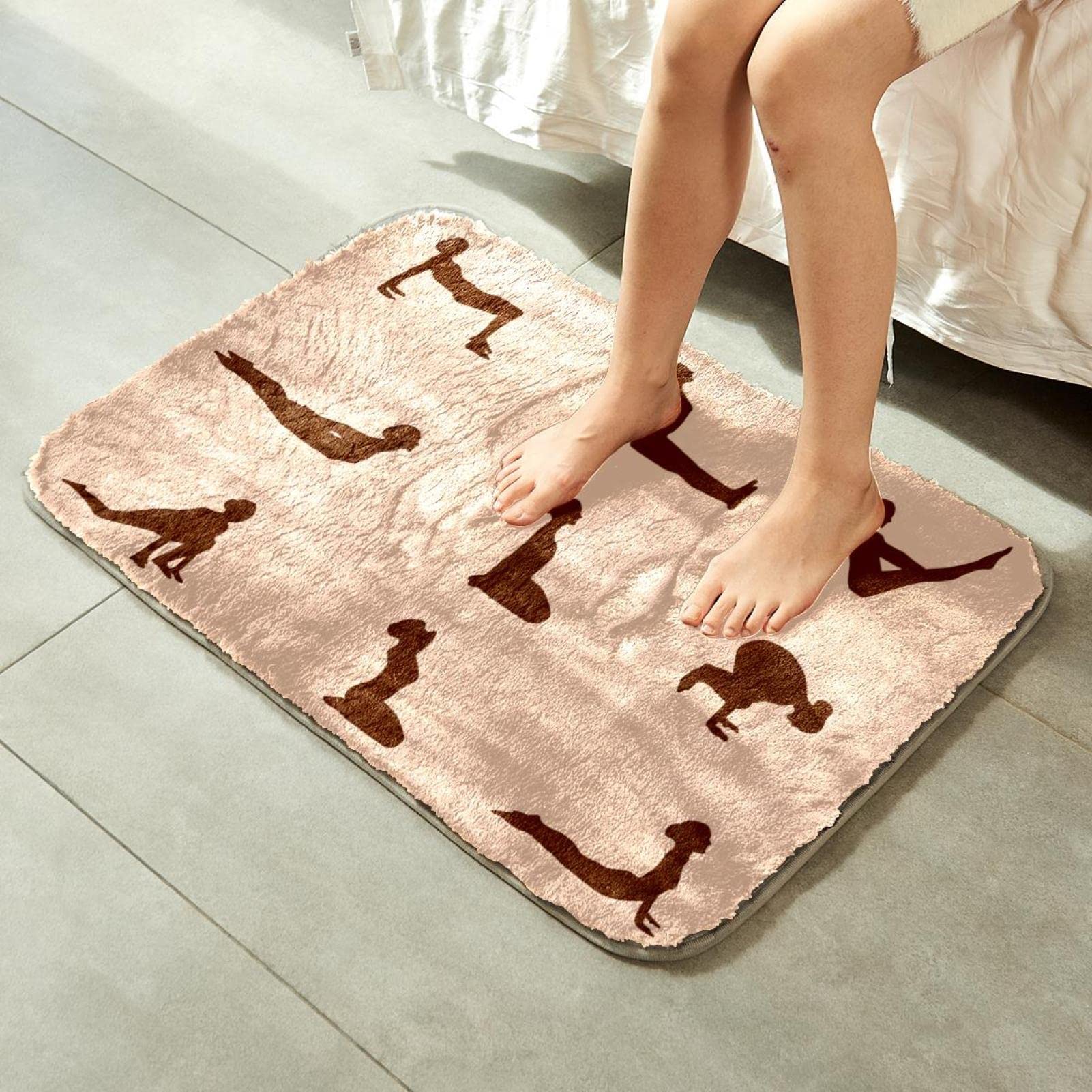 Tapis à poils longs ultra doux en fausse fourrure pour pose de yoga