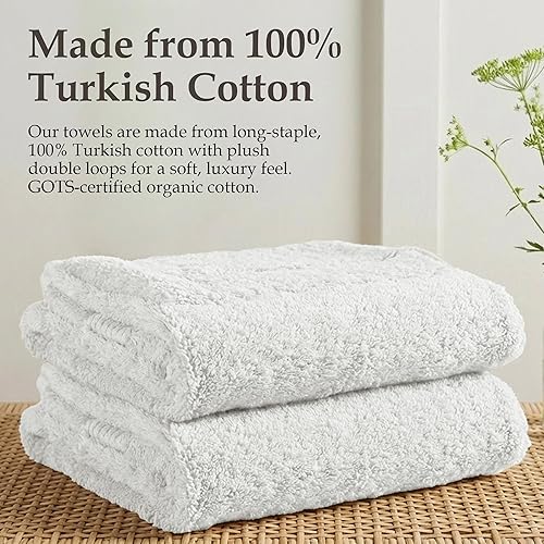 Miniatura 5 de Delilah Home - Juego de toallas de baño 100% orgánico, ultra suaves y absorbentes, toallas de spa de algodón turco orgánico, ecológicas y veganas